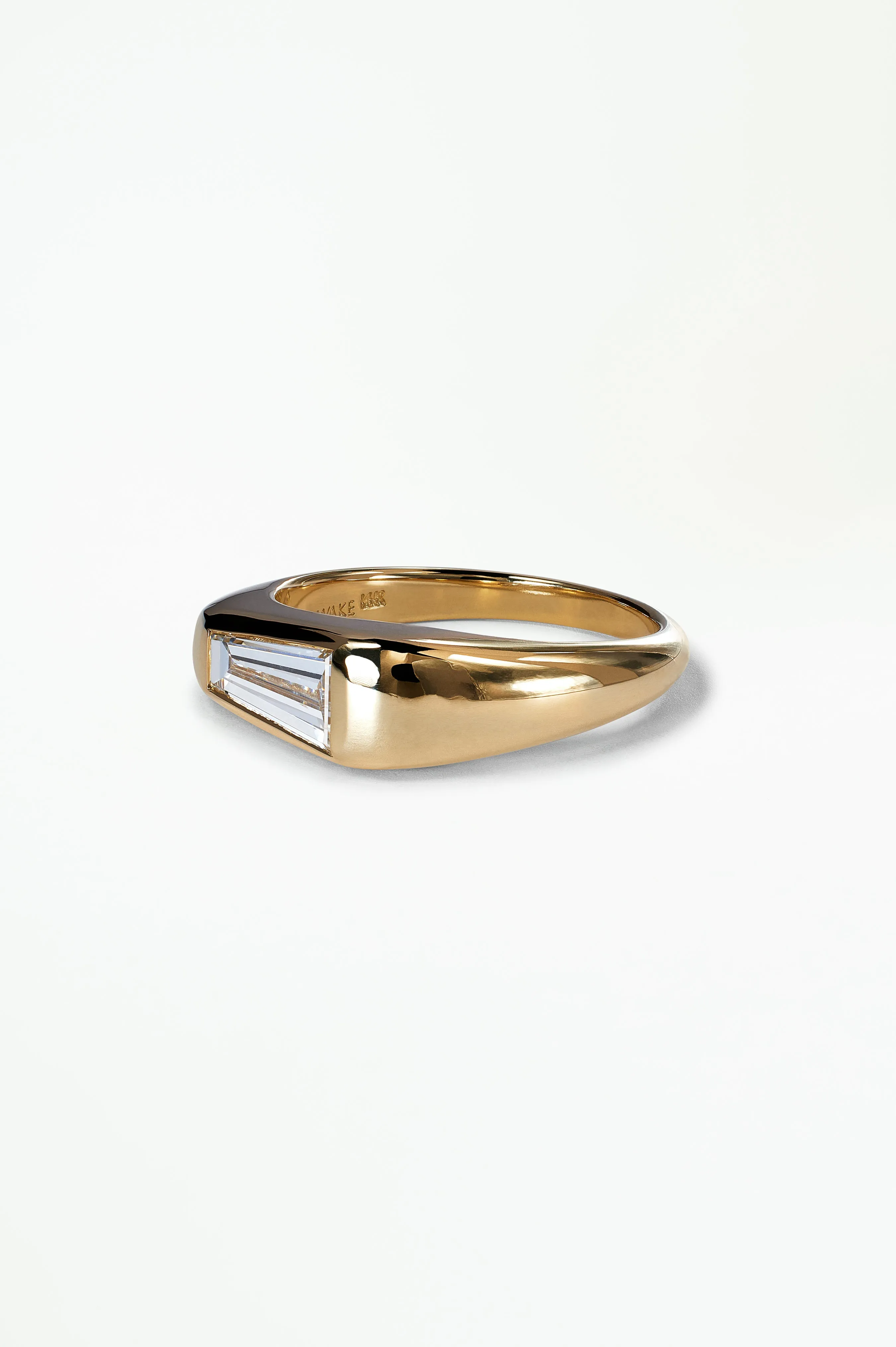 One of a Kind Tapered Baguette Cut Soft Signet Ring No. 65 sold by WWAKE product image thumbnail 3