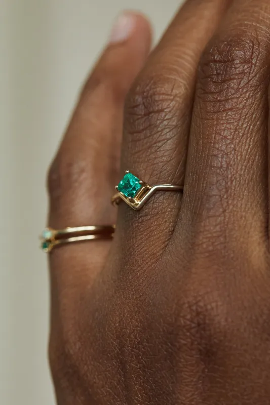 One of a Kind Nestled Emerald Ring made by WWAKE