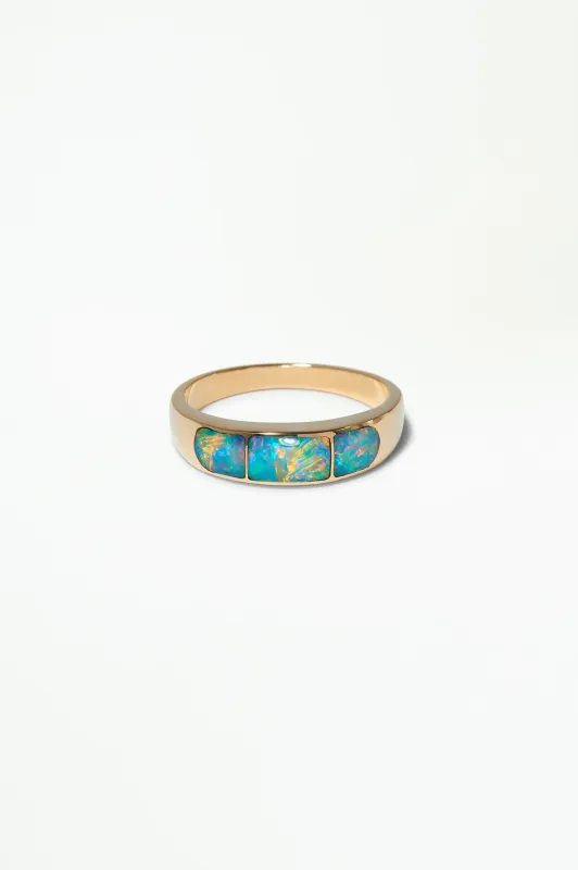One of a Kind Opal Inlay Ring No. 1 made by WWAKE