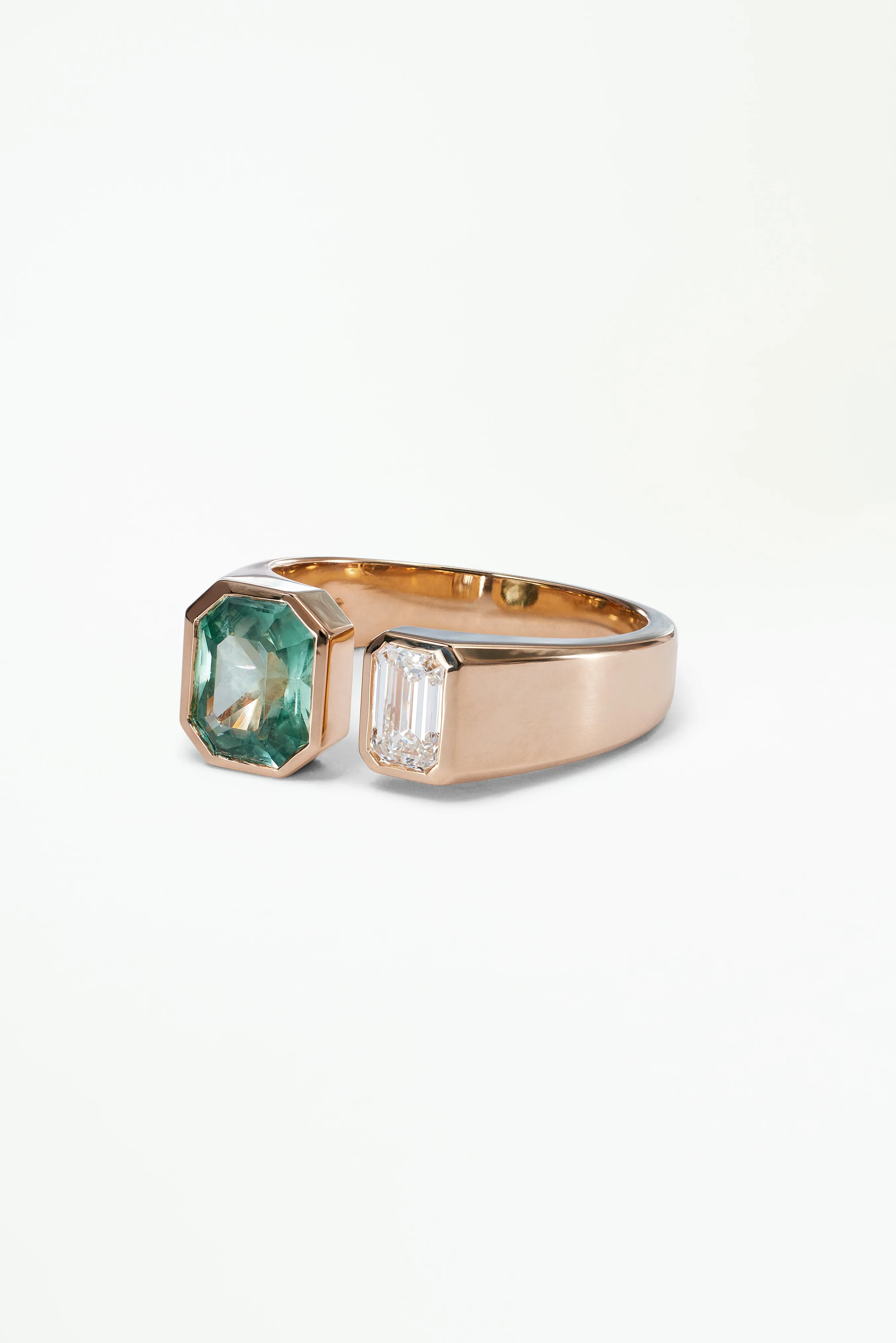 One of a Kind Emerald Cut Sapphire Dyad Signet Ring No. 19 sold by WWAKE product image thumbnail 3