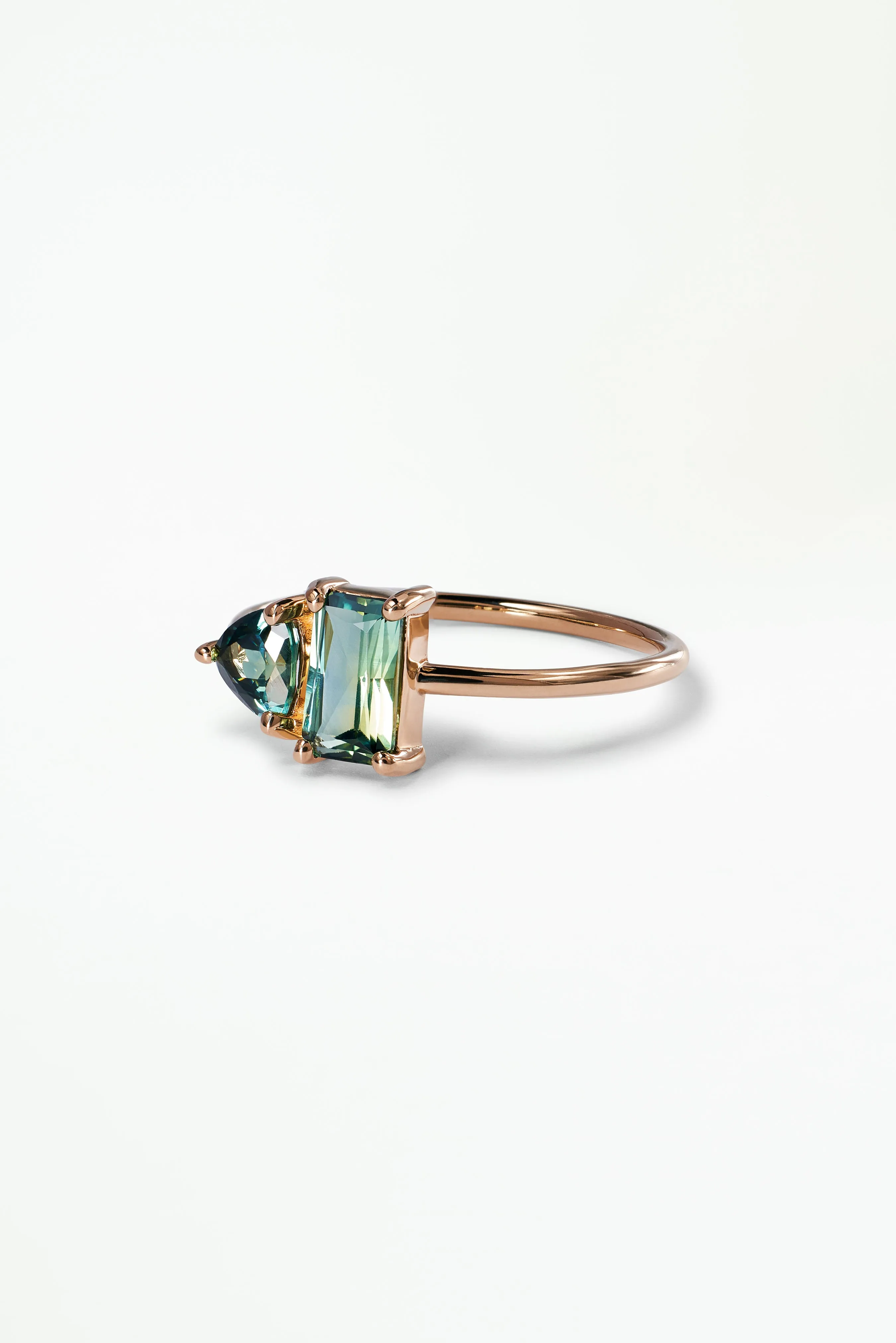 One of a Kind Emerald And Trillion Cut Sapphire Mosaic Ring No. 44 sold by WWAKE product image thumbnail 3