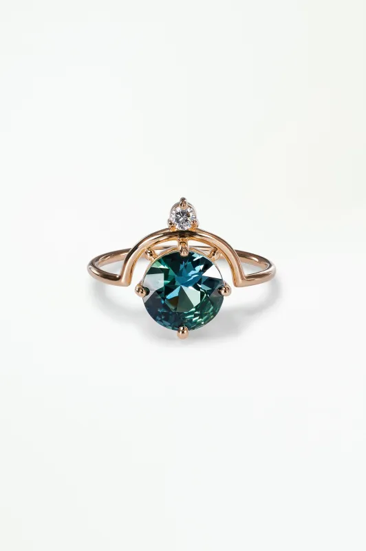 One of a Kind Brilliant Cut Sapphire Nestled Ring No. 22 made by WWAKE