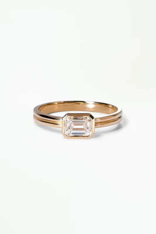One of a Kind Emerald Cut Diamond Solitaire Ring No. 5 made by WWAKE