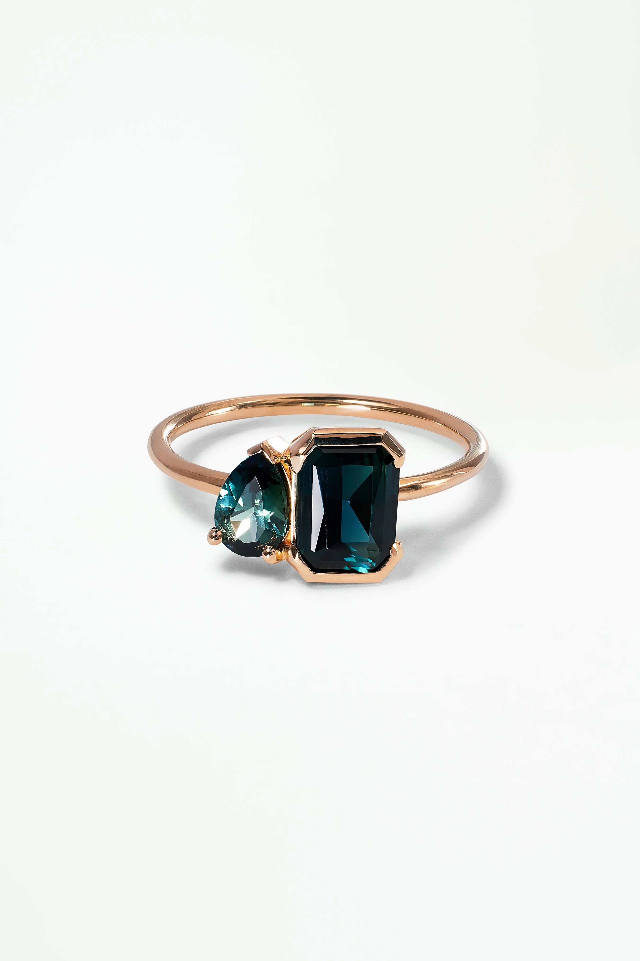 One of a Kind Radiant Cut and Pear Cut Sapphire Mosaic Ring No. 30 sold by WWAKE