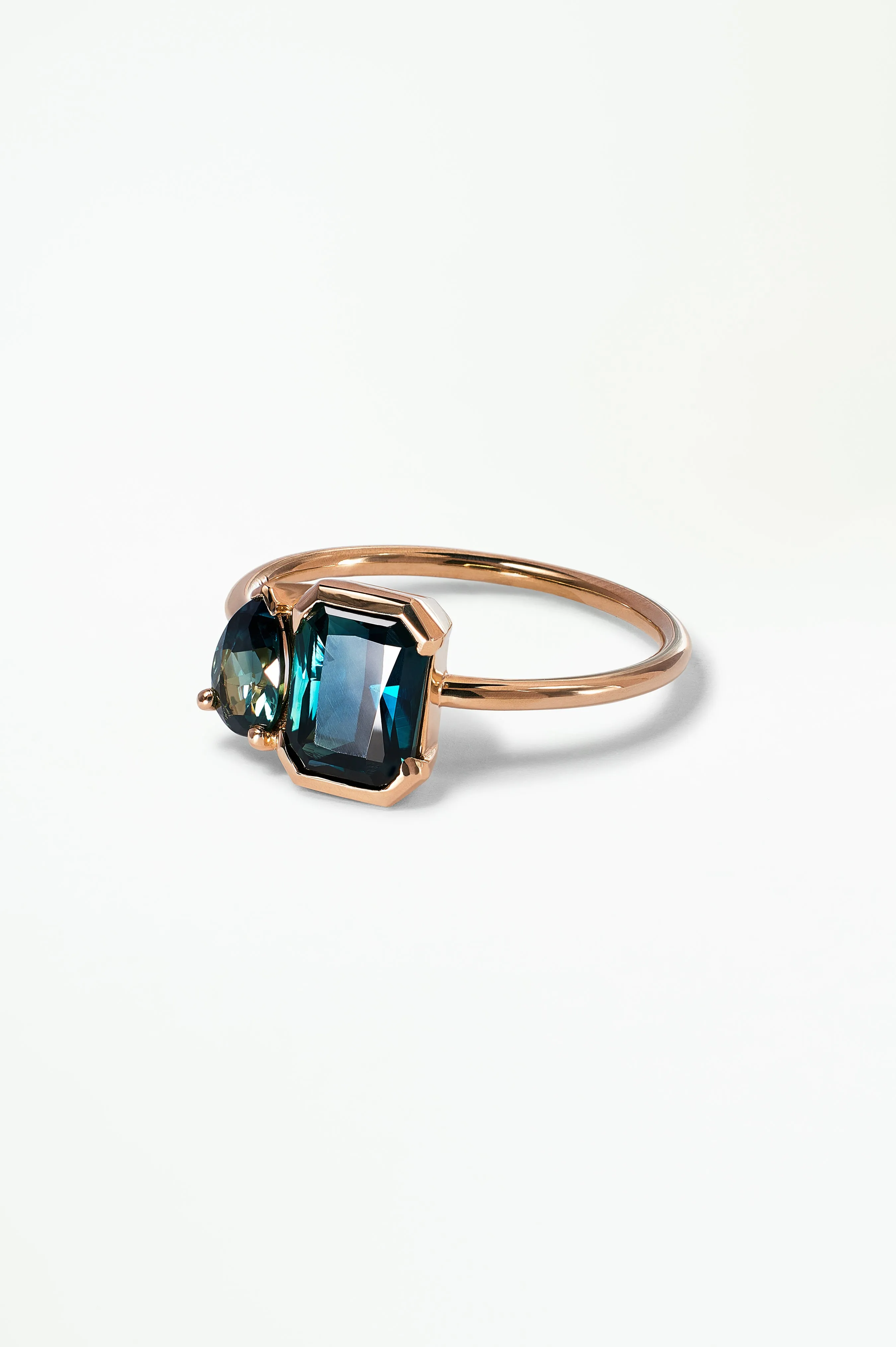 One of a Kind Radiant Cut and Pear Cut Sapphire Mosaic Ring No. 30 sold by WWAKE product image thumbnail 3