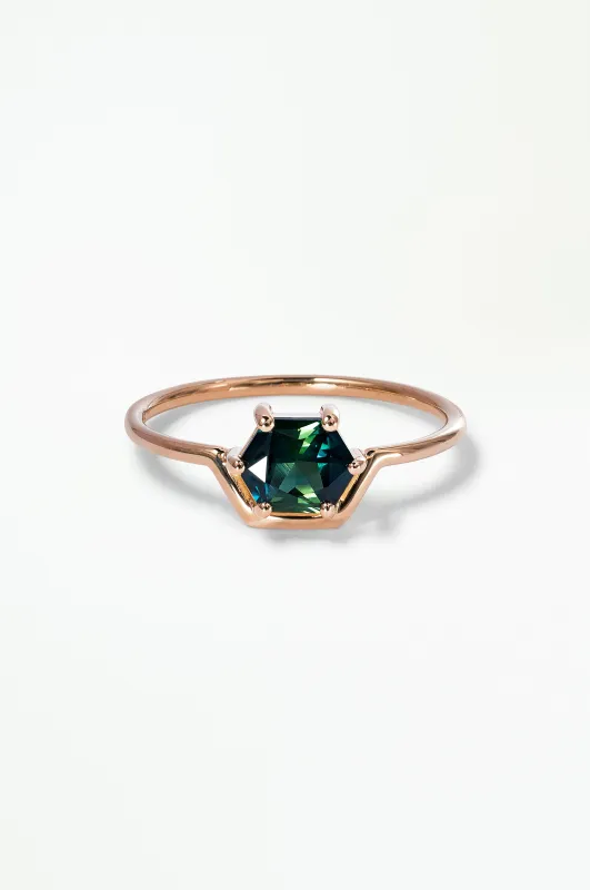 One of a Kind Hexagon Cut Sapphire Nestled Ring No. 18 sold by WWAKE