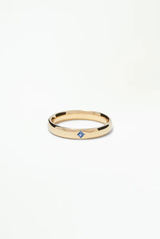 One of a Kind Princess Cut Blue Sapphire Row Ring made by WWAKE