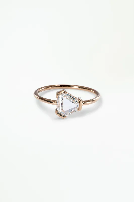 One of a Kind Triangular Step Cut White Diamond Solitaire Ring No. 2 made by WWAKE