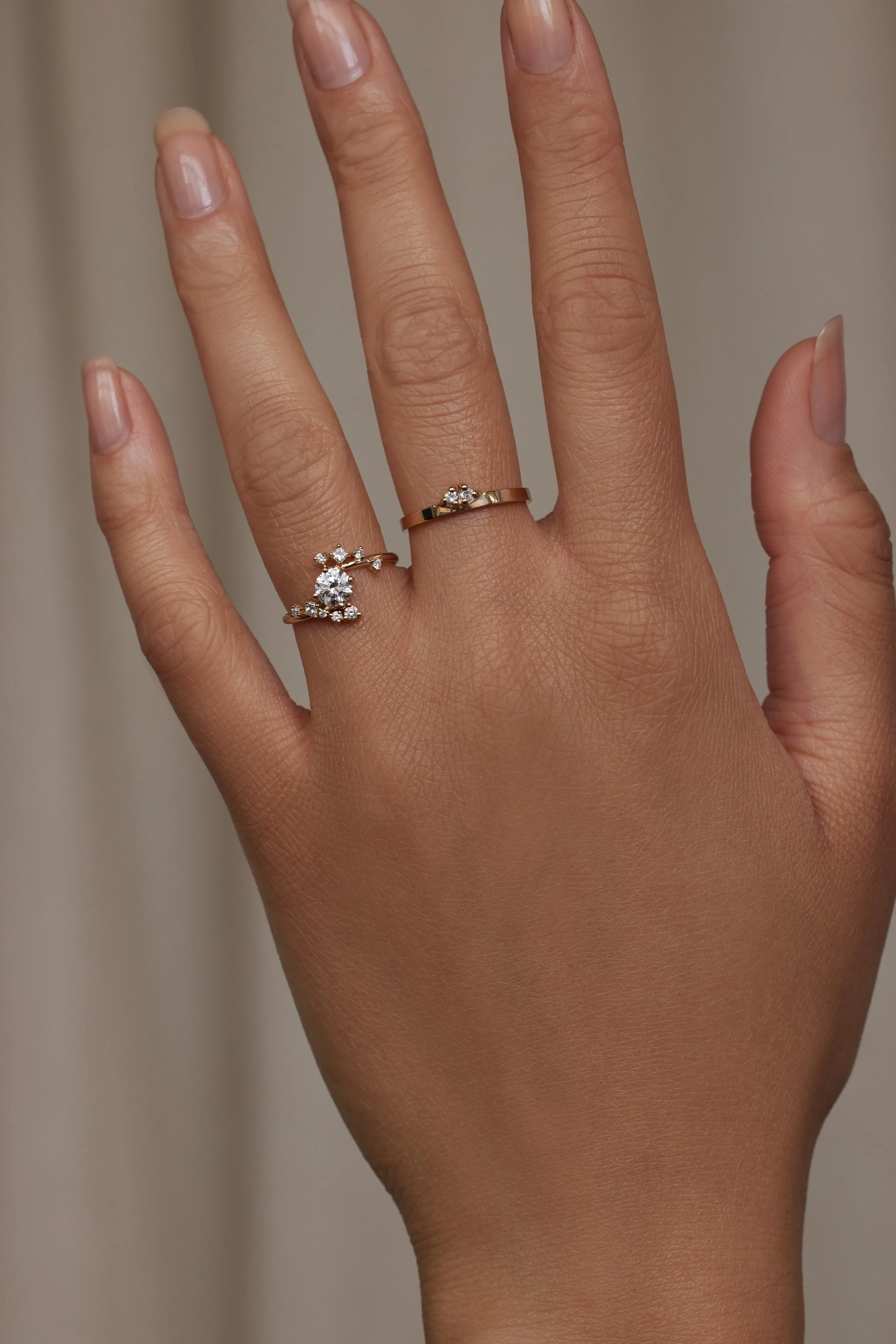 One of a Kind Round Brilliant Cut Diamond Celestial Ring No. 2 sold by WWAKE product image thumbnail 2