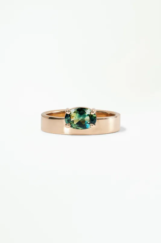 One of a Kind Oval Brilliant Cut Sapphire Monolith Ring No. 37 made by WWAKE