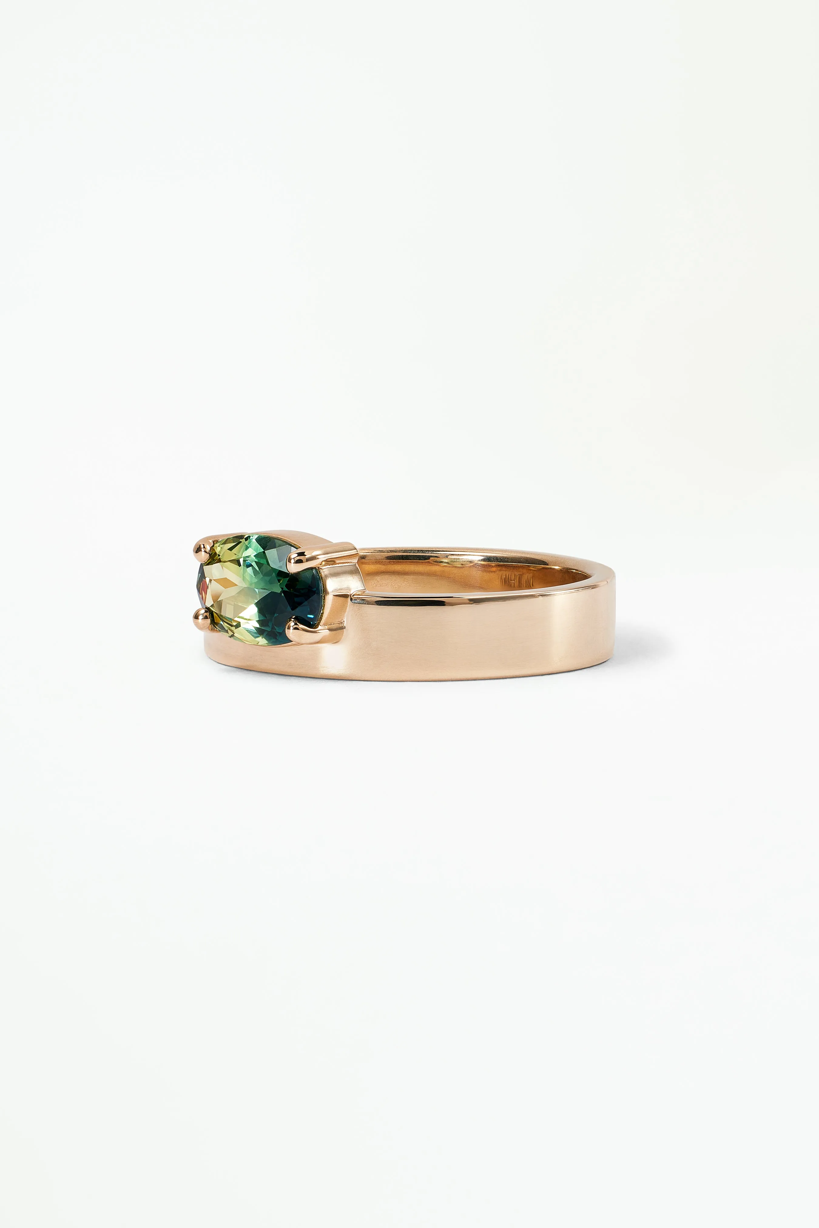 One of a Kind Oval Brilliant Cut Sapphire Monolith Ring No. 37 sold by WWAKE product image thumbnail 3