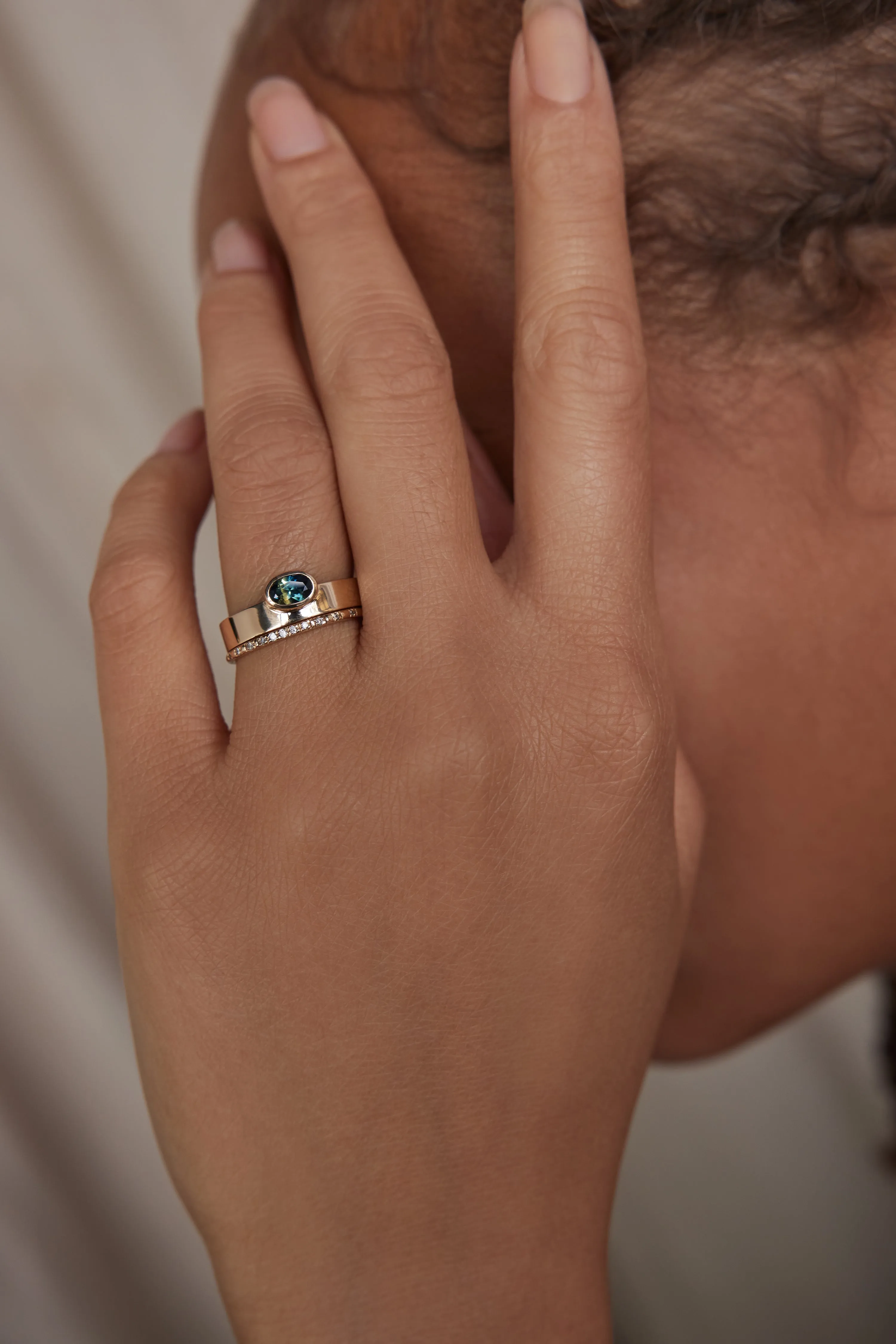 One of a Kind Oval Brilliant Cut Sapphire Monolith Ring No. 36 sold by WWAKE product image thumbnail 4