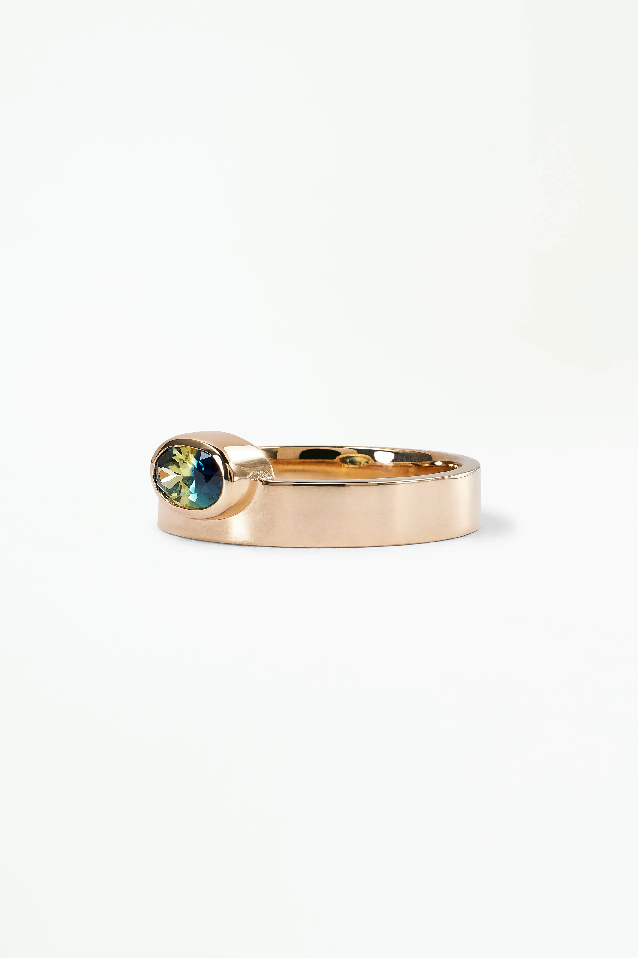 One of a Kind Oval Brilliant Cut Sapphire Monolith Ring No. 36 sold by WWAKE product image thumbnail 3