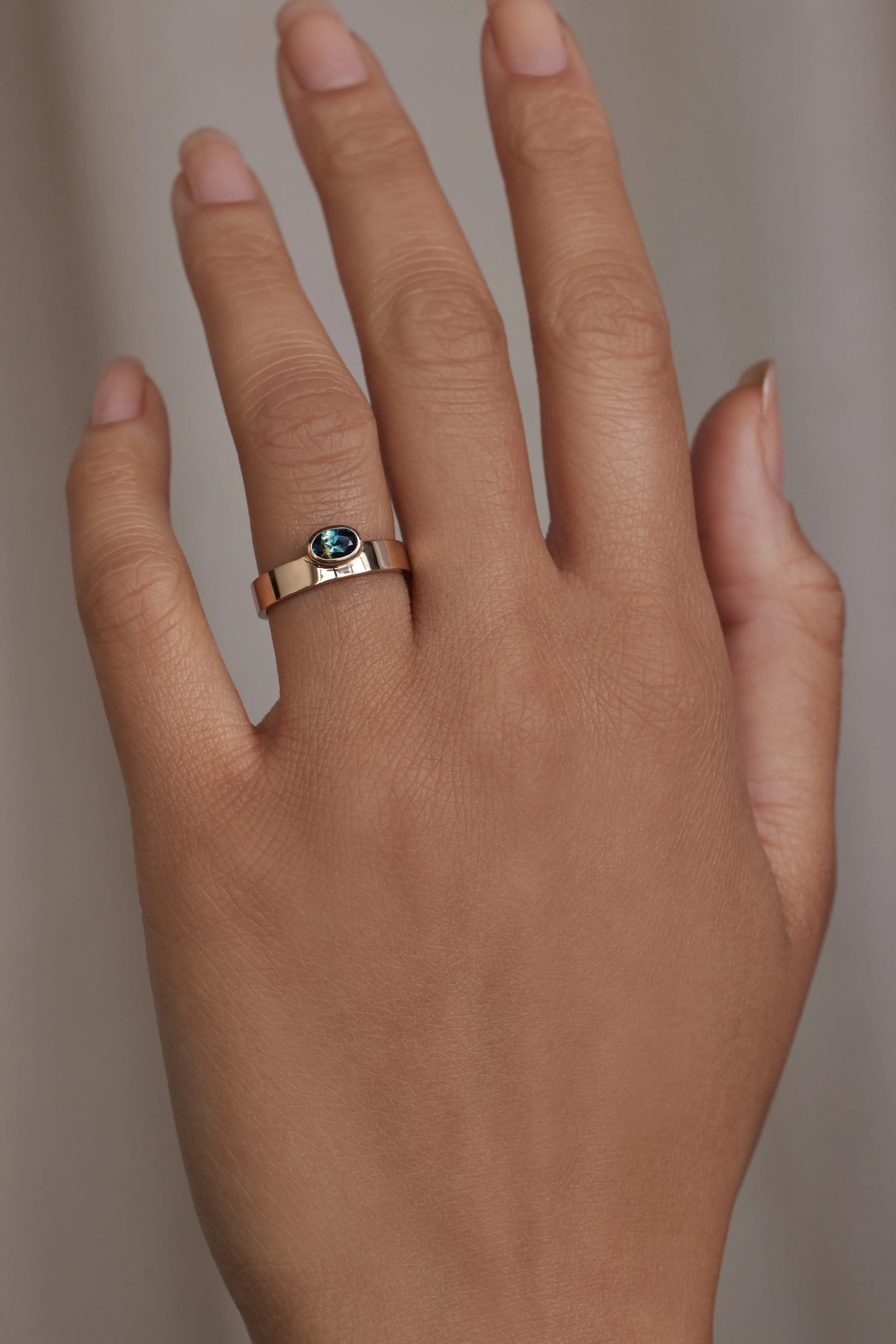 One of a Kind Oval Brilliant Cut Sapphire Monolith Ring No. 36 sold by WWAKE product image thumbnail 2