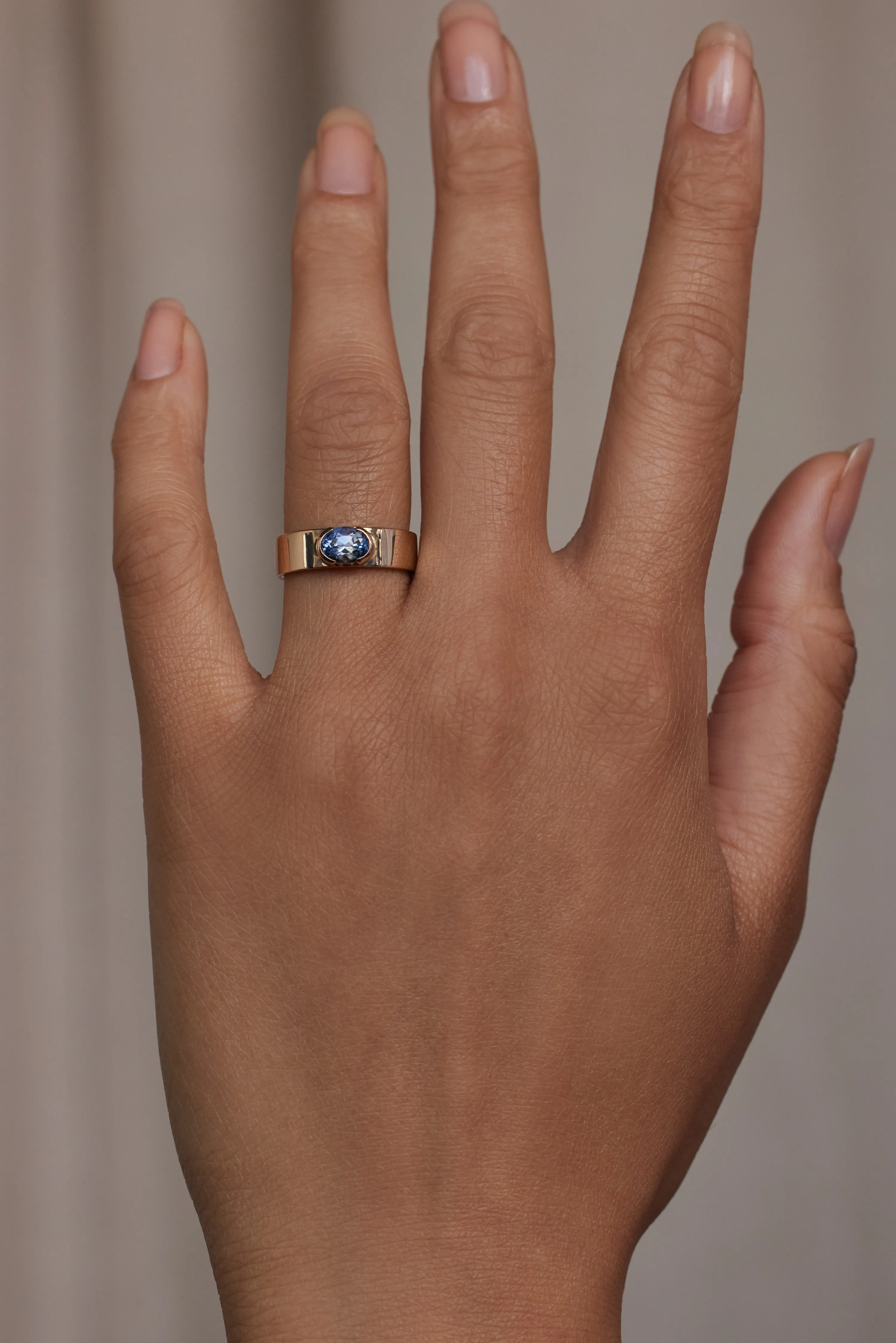 One of a Kind Oval Brilliant Cut Sapphire Menhir Ring No. 9 sold by WWAKE product image thumbnail 2