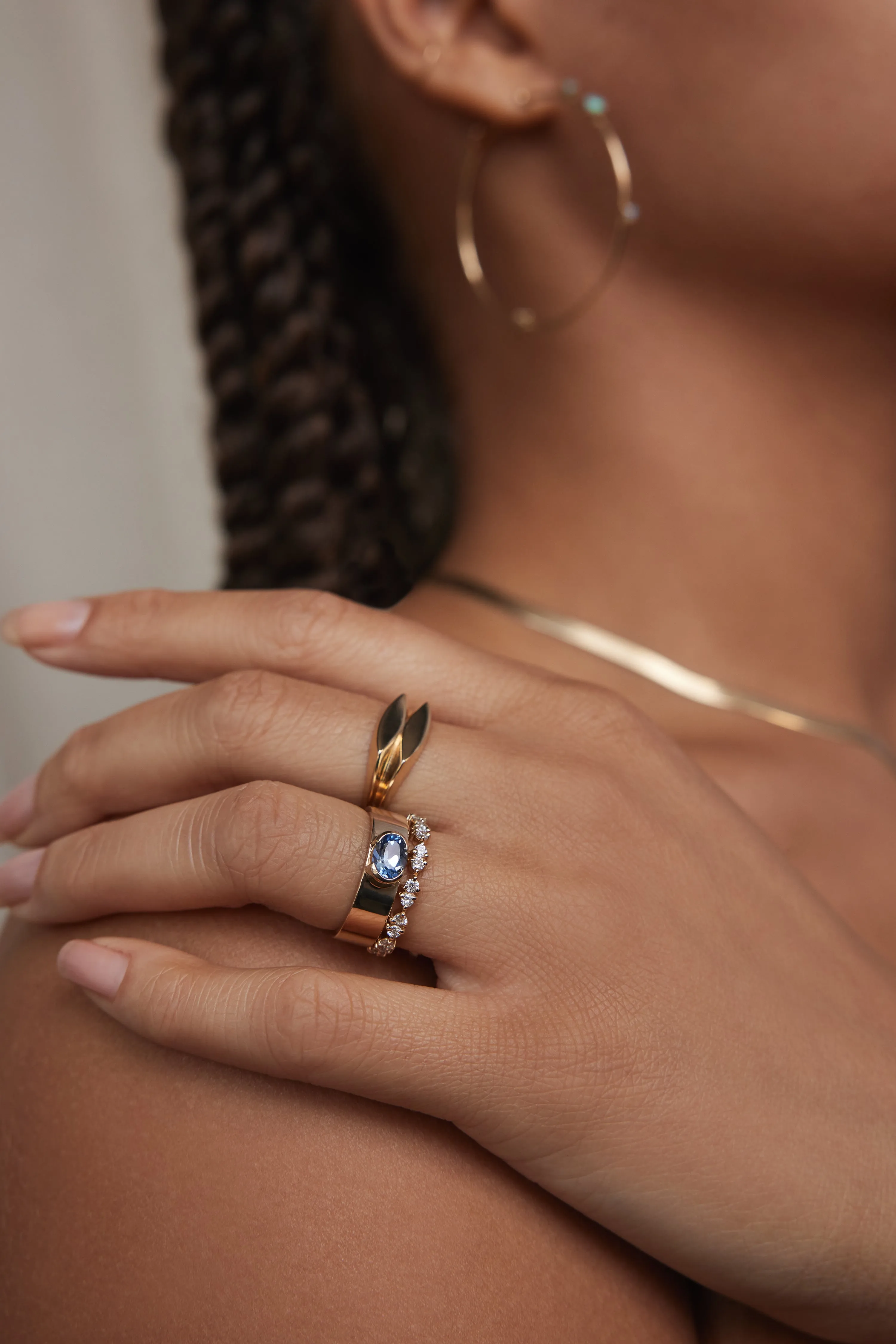 One of a Kind Oval Brilliant Cut Sapphire Menhir Ring No. 9 sold by WWAKE product image thumbnail 4