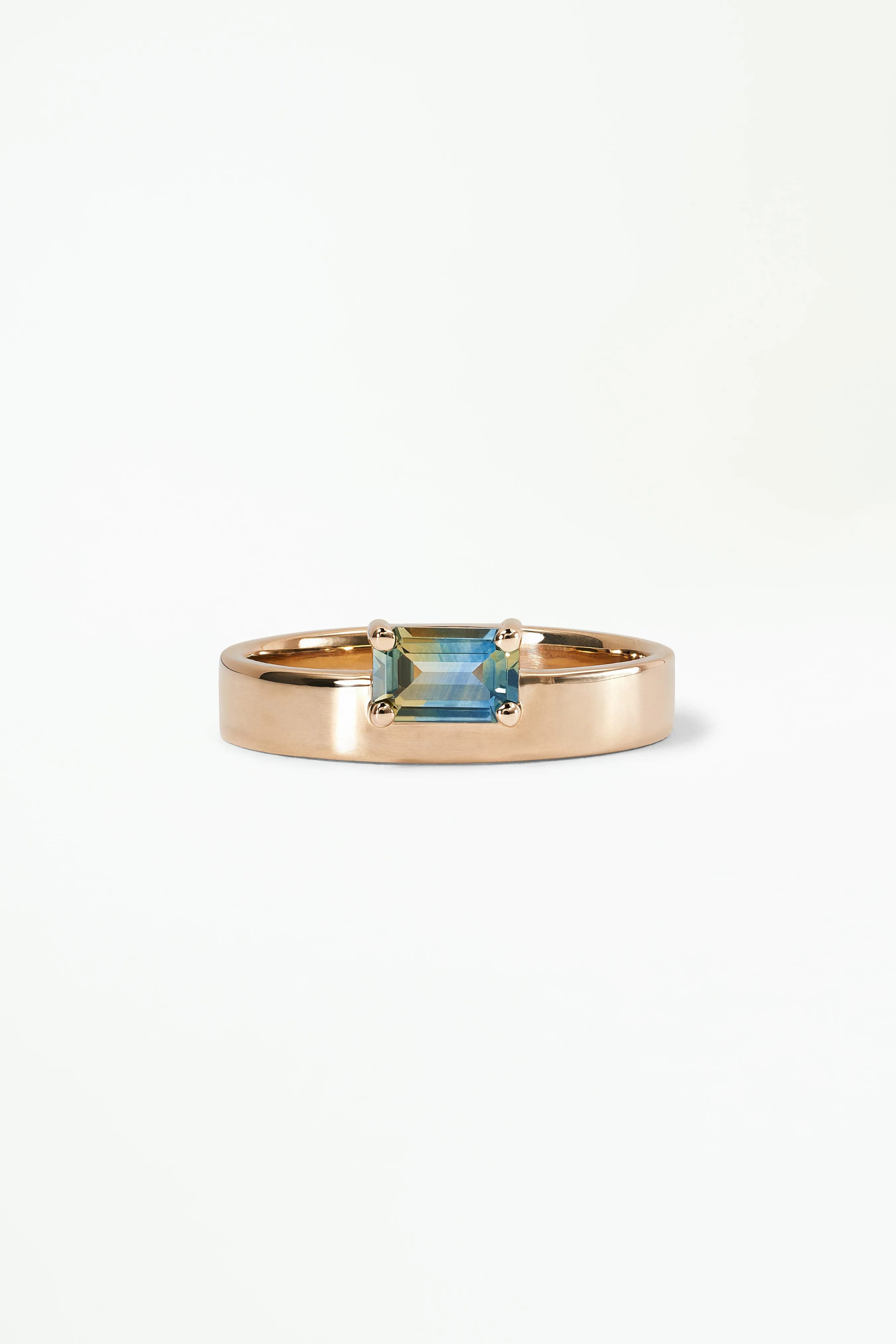 One of a Kind Emerald Cut Sapphire Monolith Ring No. 38 sold by WWAKE