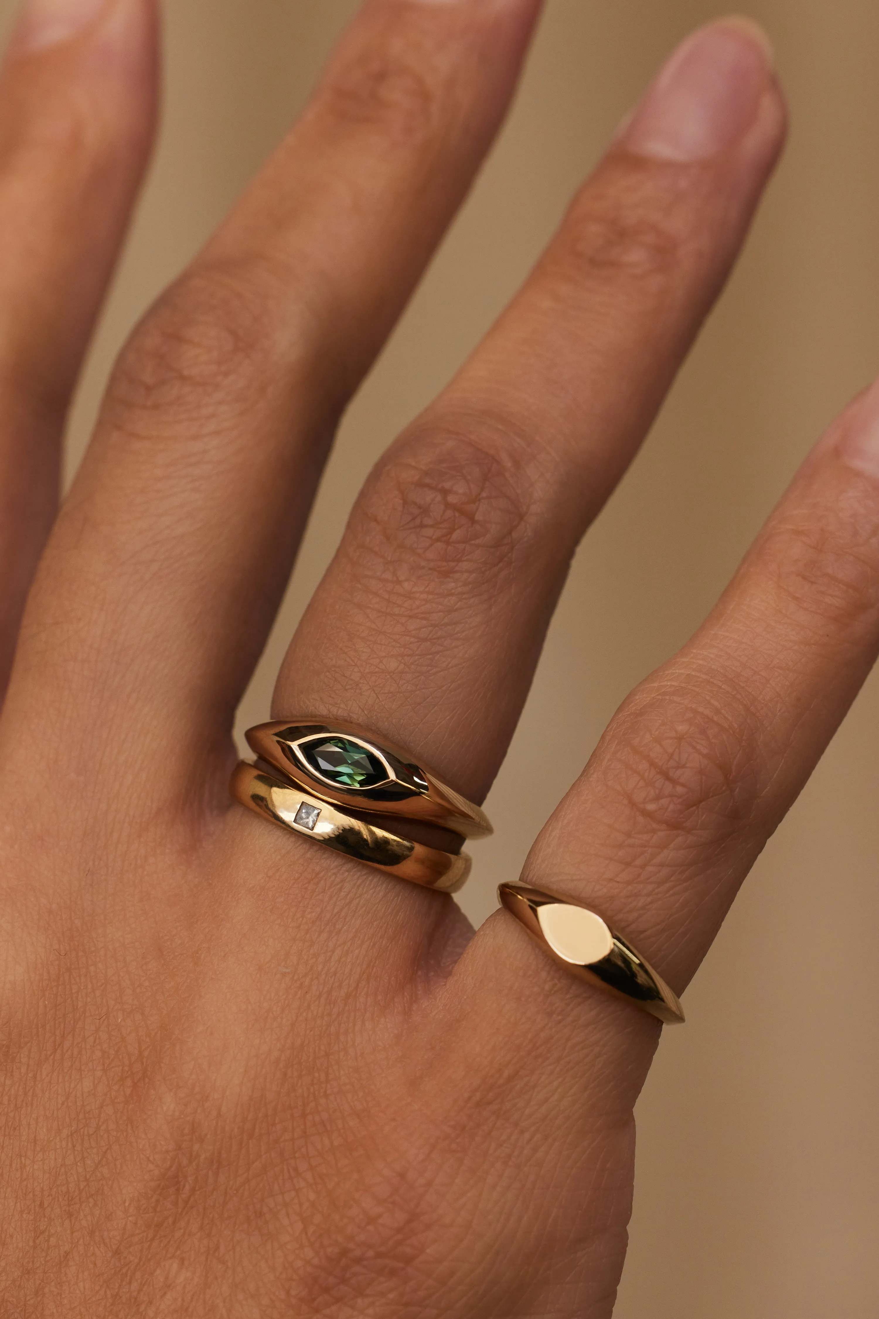 One of a Kind Marquise Cut Sapphire Signet Ring No. 39 sold by WWAKE product image thumbnail 2