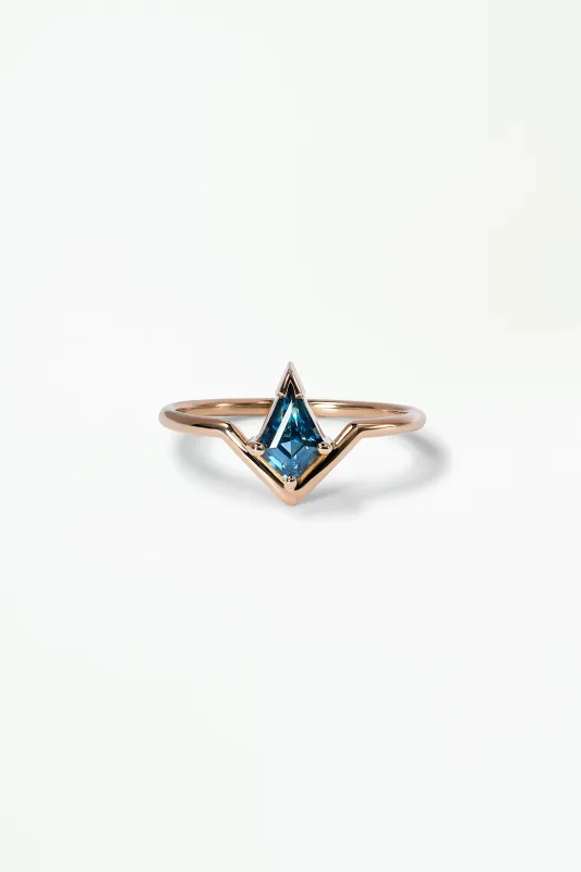 One of a Kind Kite Cut Green Sapphire Nestled Ring No. 13 made by WWAKE