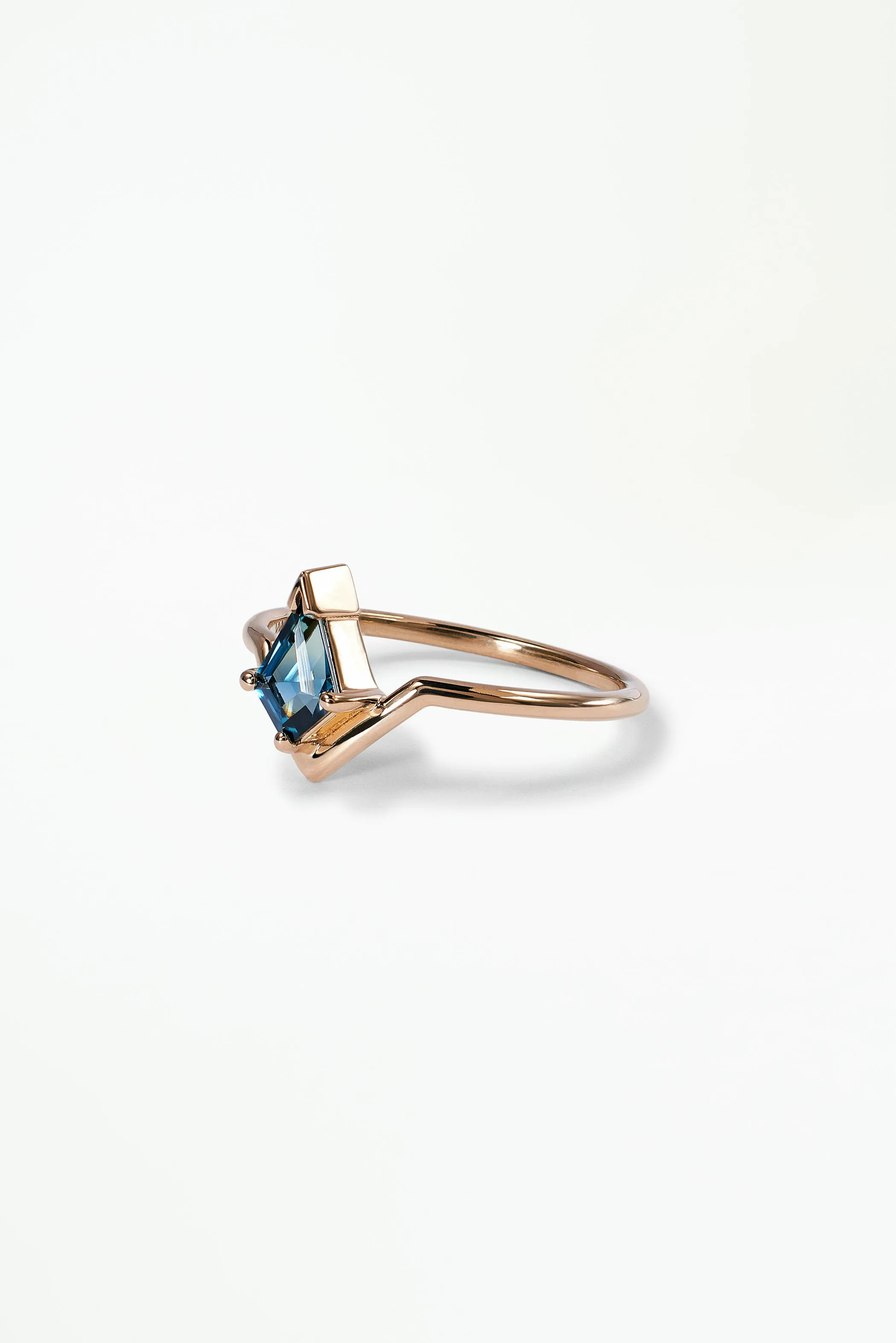 One of a Kind Kite Cut Green Sapphire Nestled Ring No. 13 sold by WWAKE product image thumbnail 3