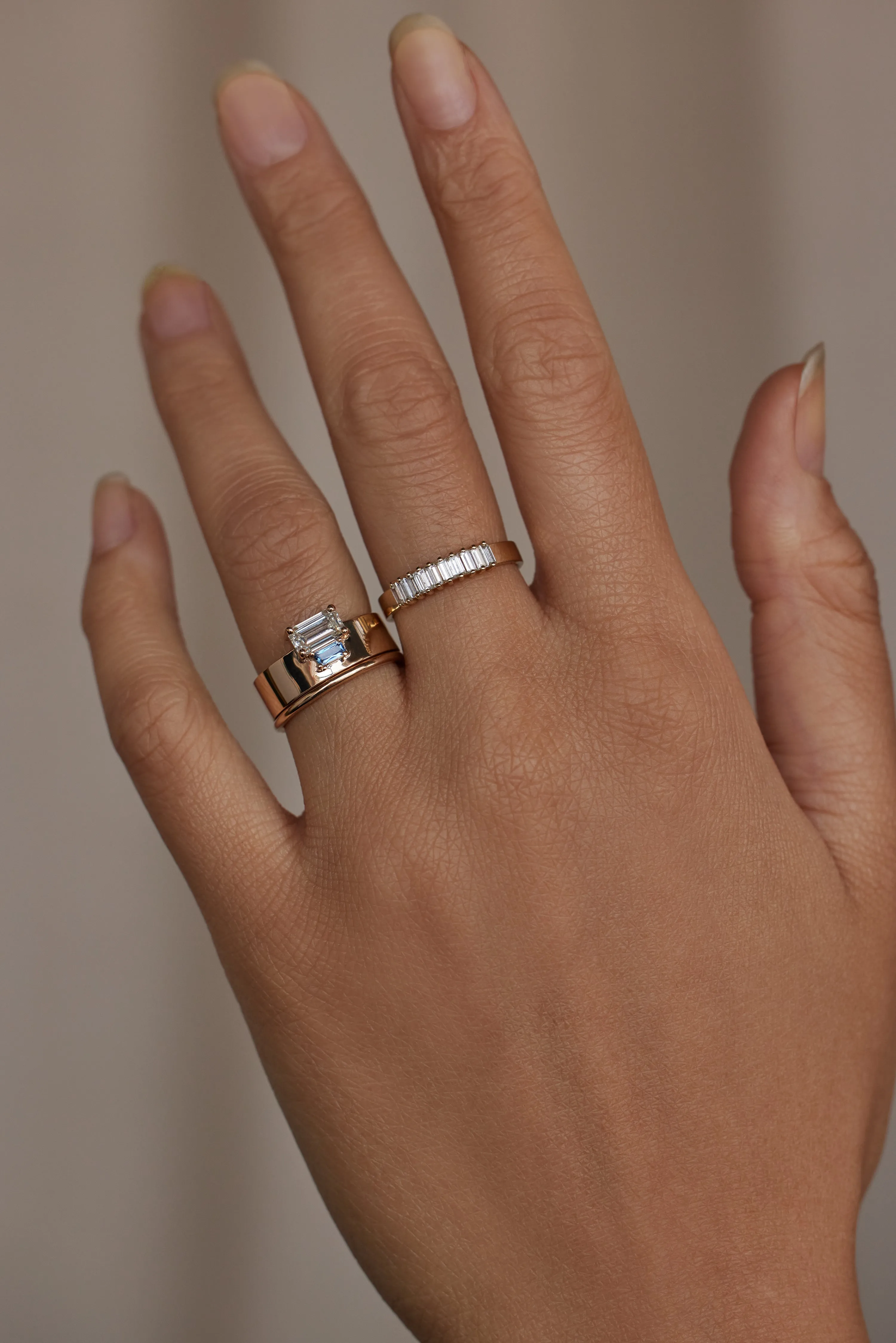 One of a Kind Emerald Cut Diamond and Sapphire Bricolage Ring No. 23 sold by WWAKE product image thumbnail 2