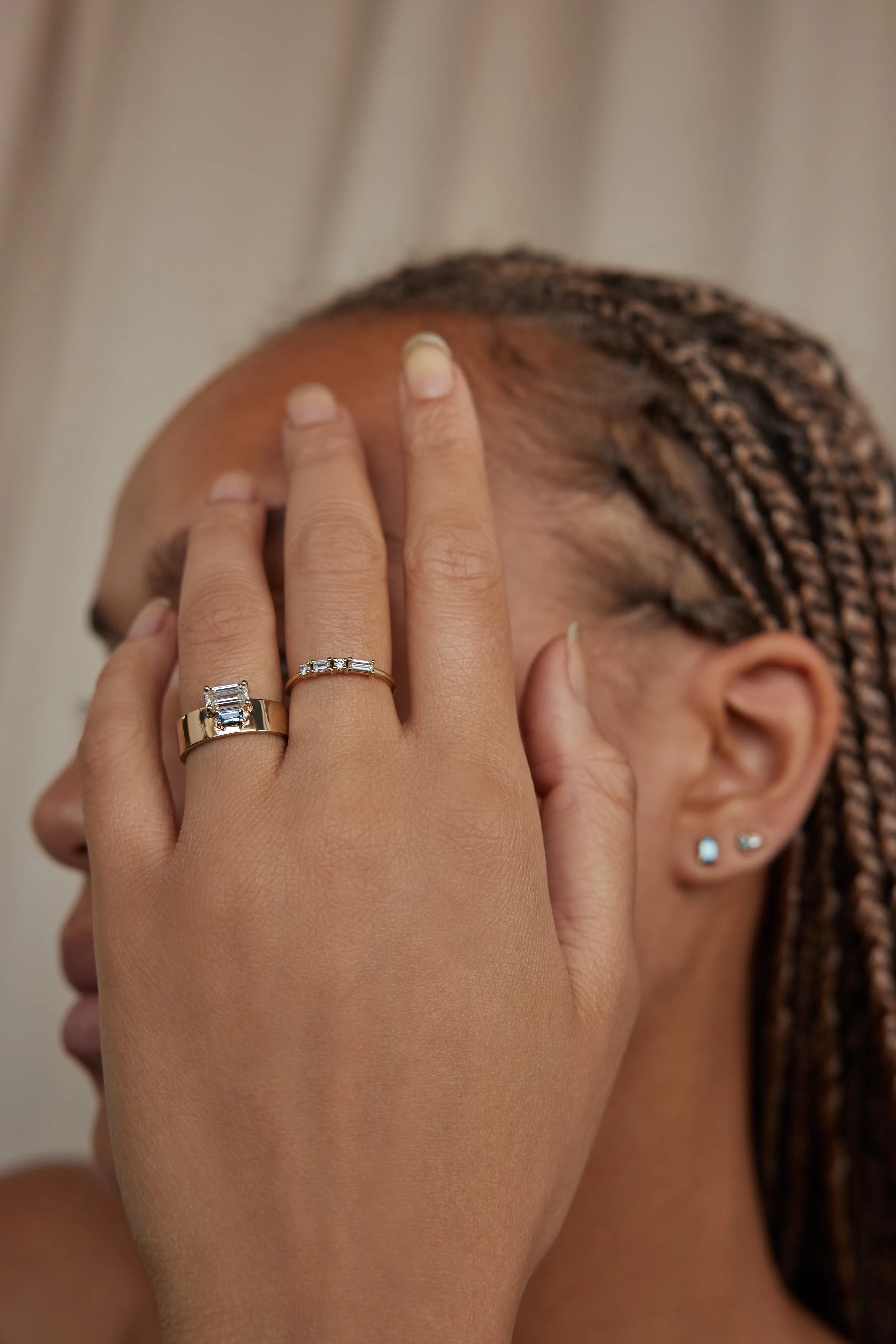 One of a Kind Emerald Cut Diamond and Sapphire Bricolage Ring No. 23 sold by WWAKE product image thumbnail 4