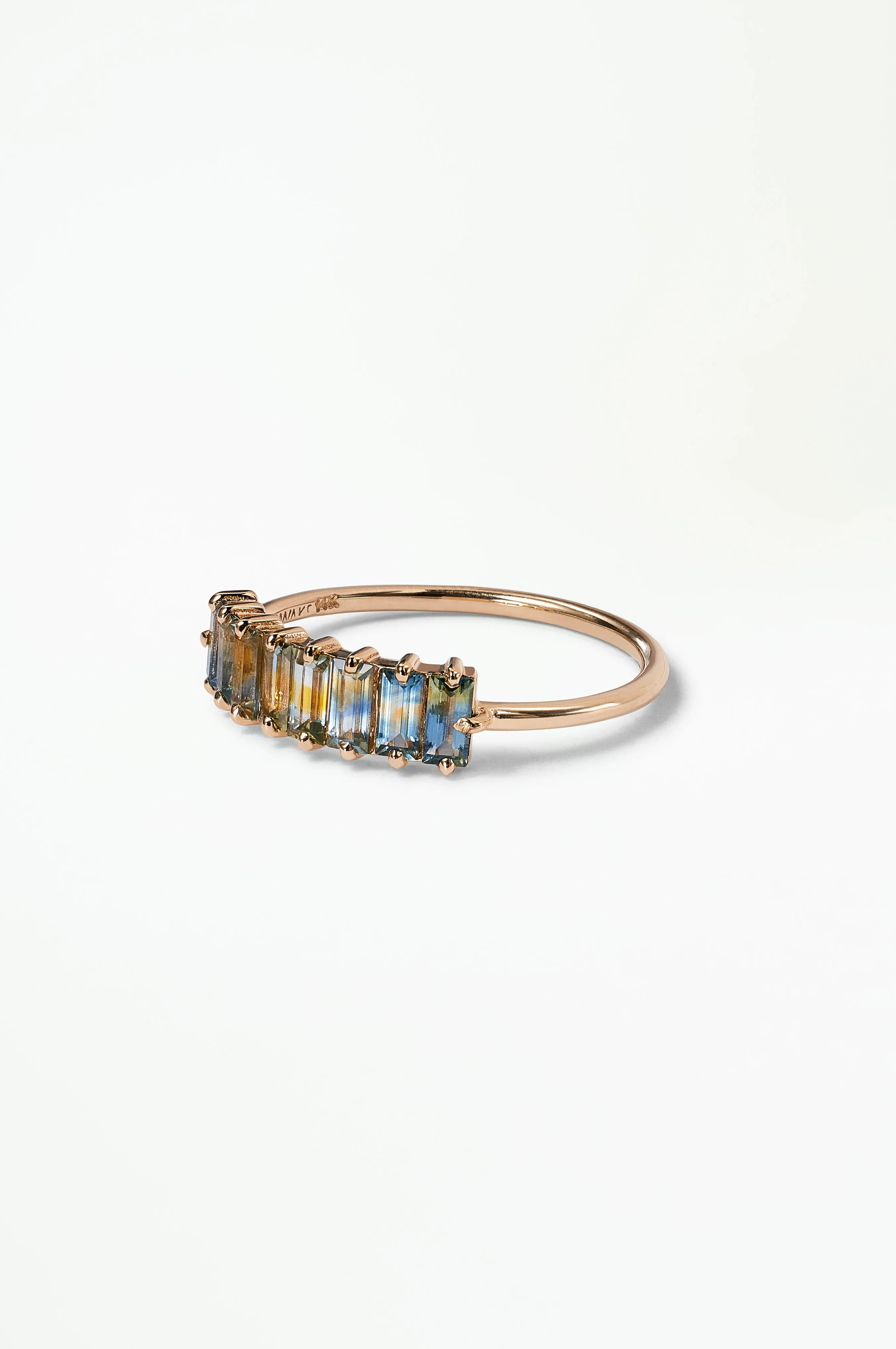 One of a Kind Baguette Cut Sapphire Mosaic Ring No. 44 sold by WWAKE product image thumbnail 3