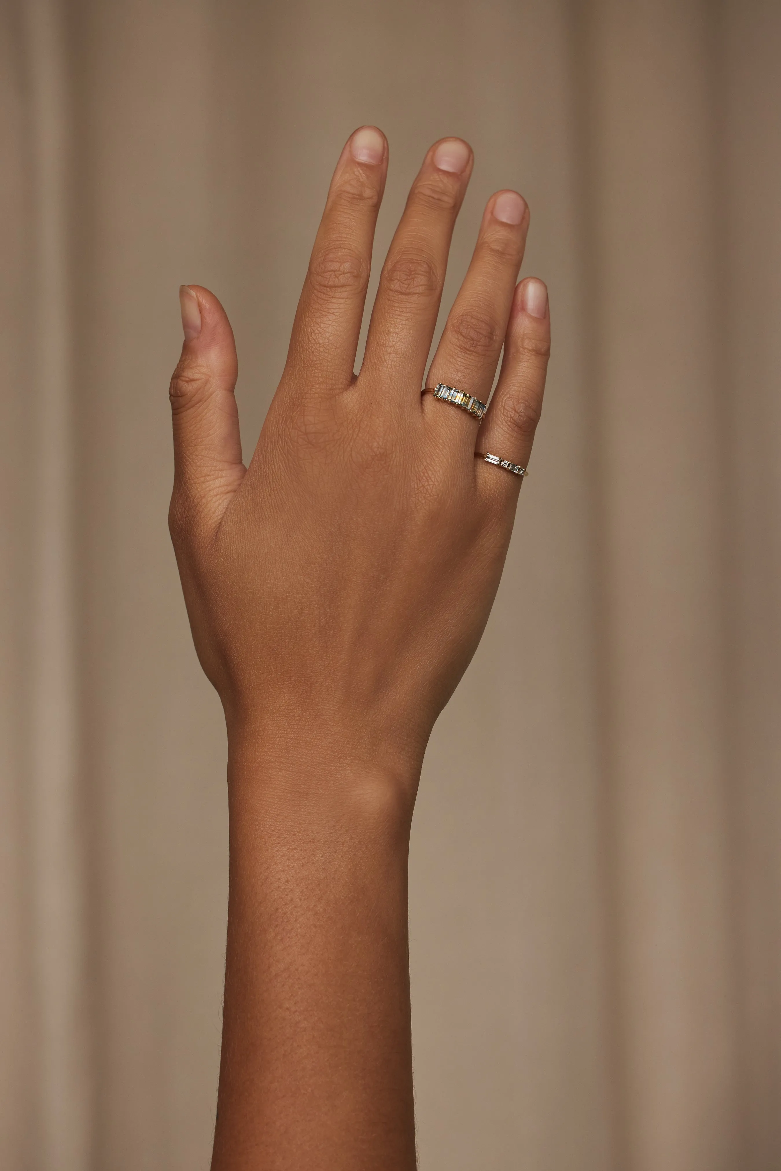 One of a Kind Baguette Cut Sapphire Mosaic Ring No. 44 sold by WWAKE product image thumbnail 4