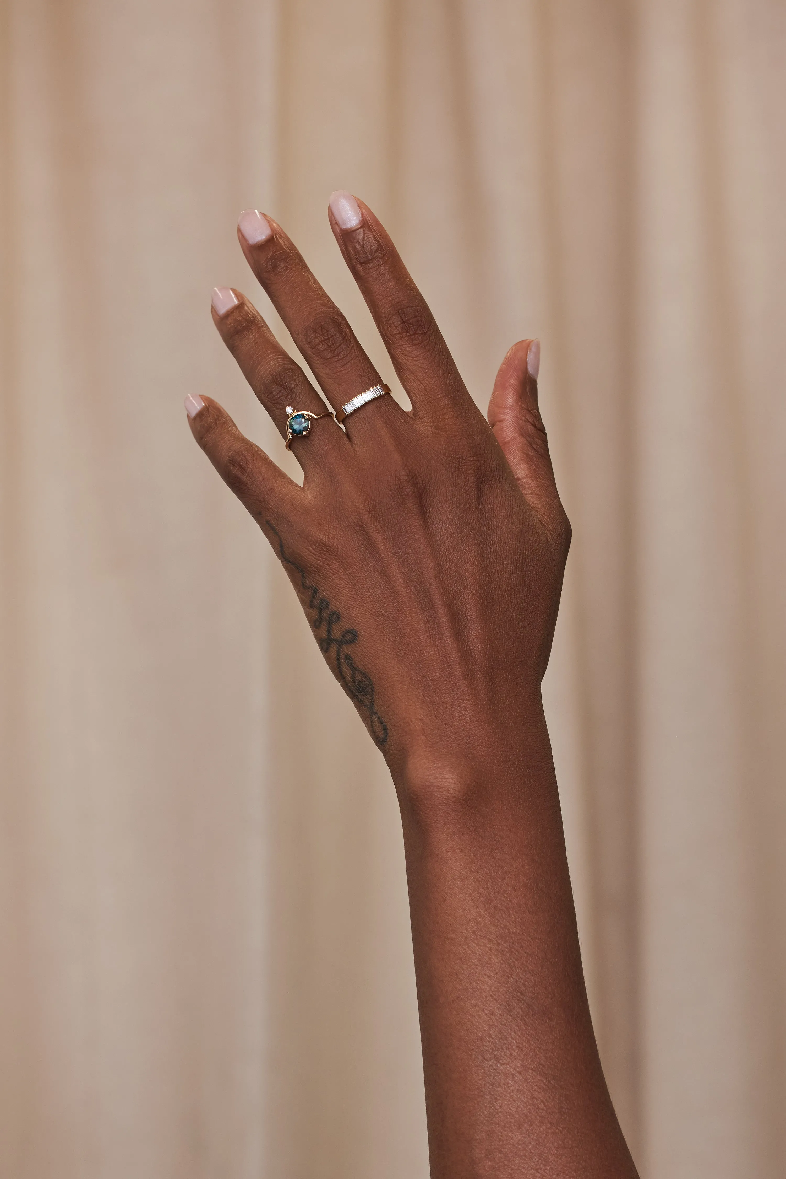 One of a Kind Brilliant Cut Sapphire Nestled Ring No. 4 sold by WWAKE product image thumbnail 4