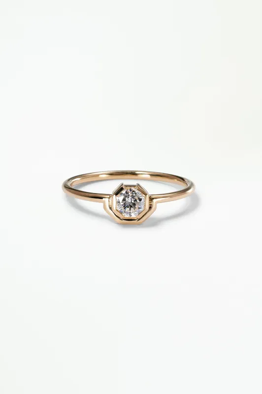 One of a Kind Brilliant Octagon Cut Diamond Nestled Ring No. 8 made by WWAKE
