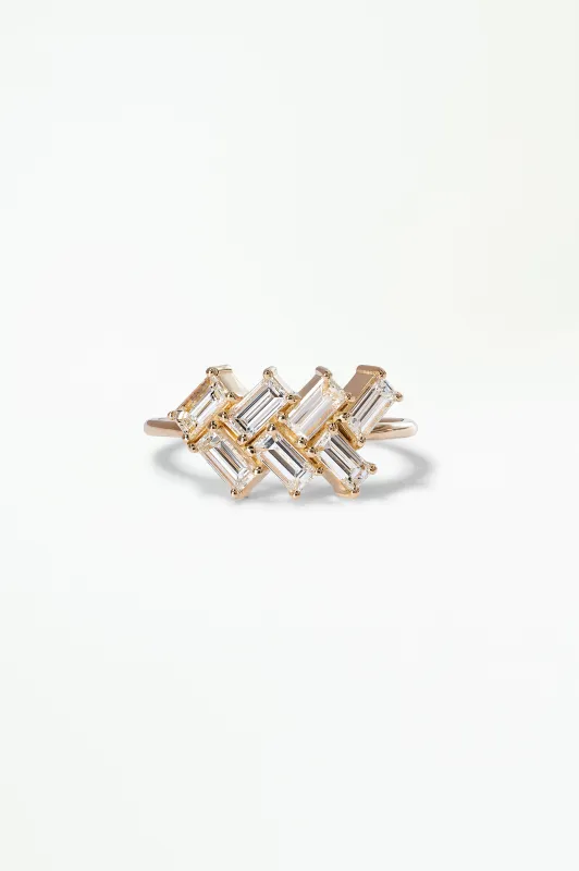 One of a Kind Baguette Cut Diamond Mosaic Ring No. 28 made by WWAKE