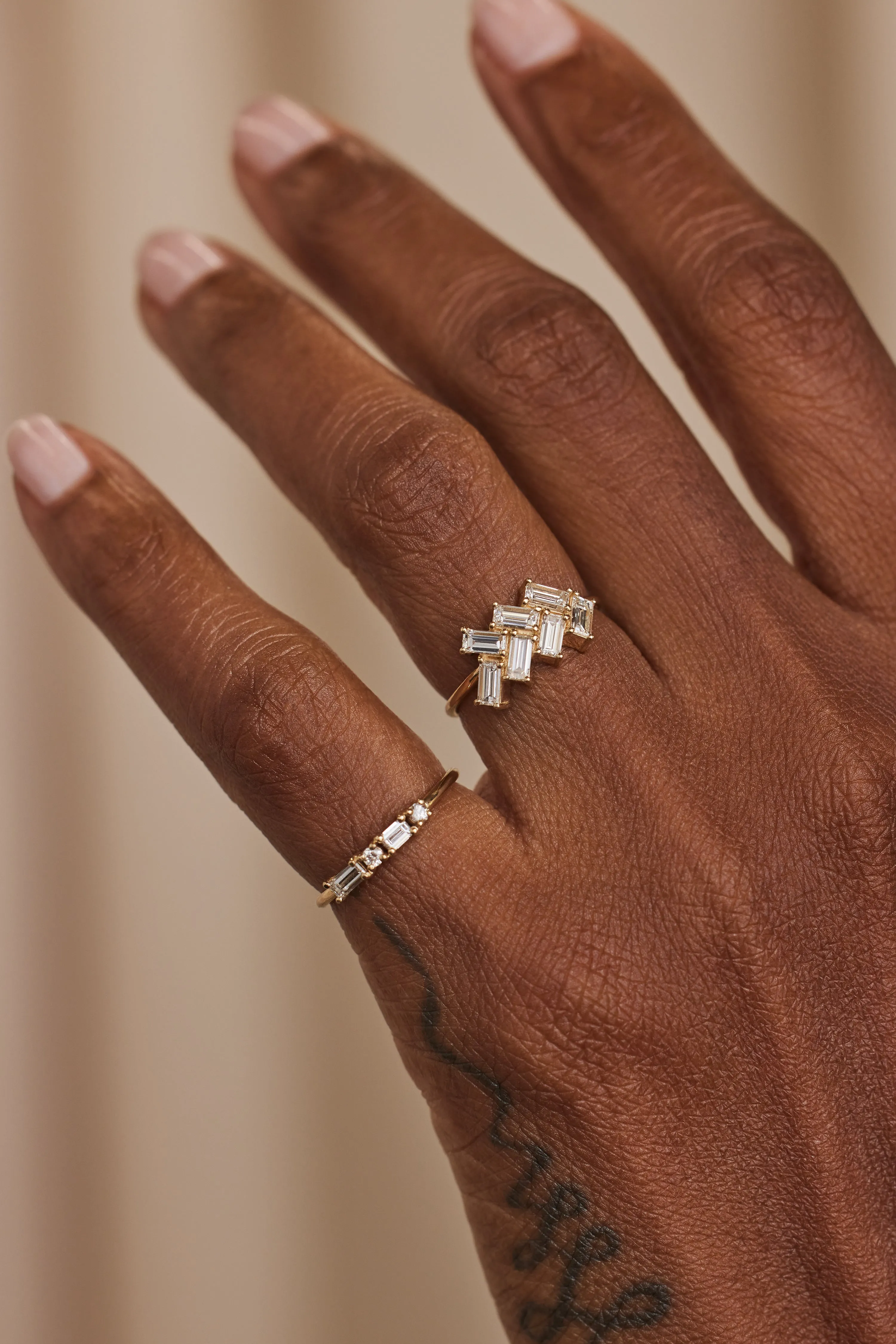 One of a Kind Baguette Cut Diamond Mosaic Ring No. 28 sold by WWAKE product image thumbnail 2