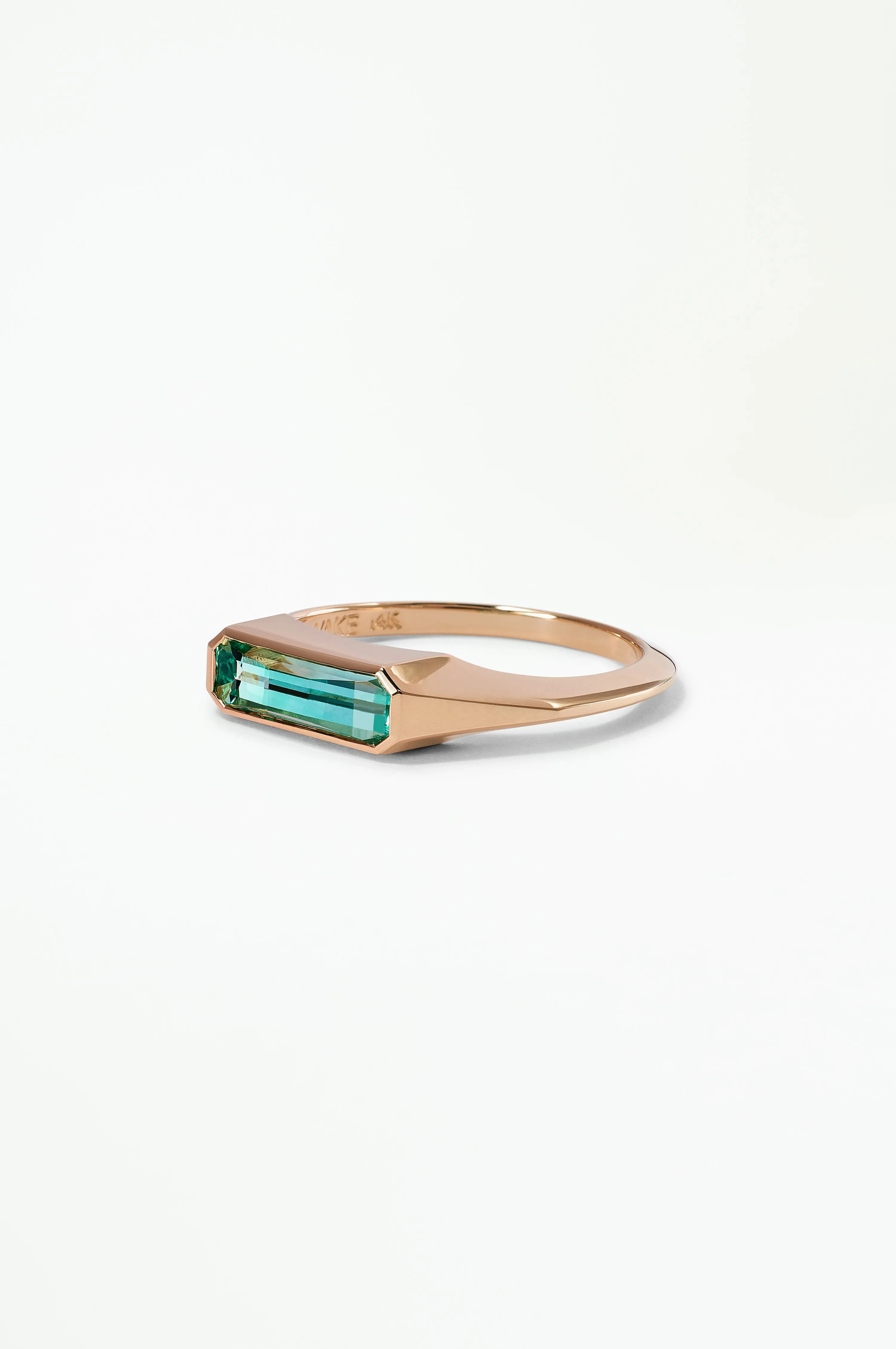 One of a Kind Step Cut Emerald Signet Ring No. 54 sold by WWAKE product image thumbnail 3