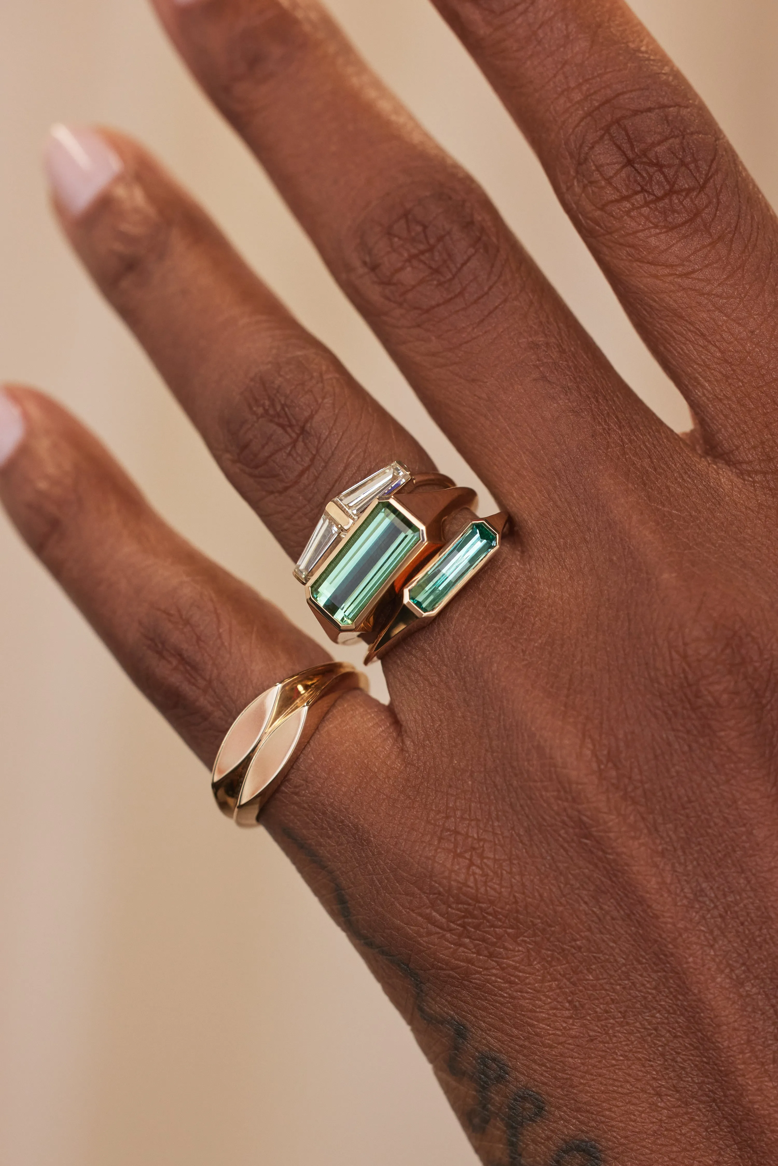 One of a Kind Step Cut Emerald Signet Ring No. 54 sold by WWAKE product image thumbnail 2