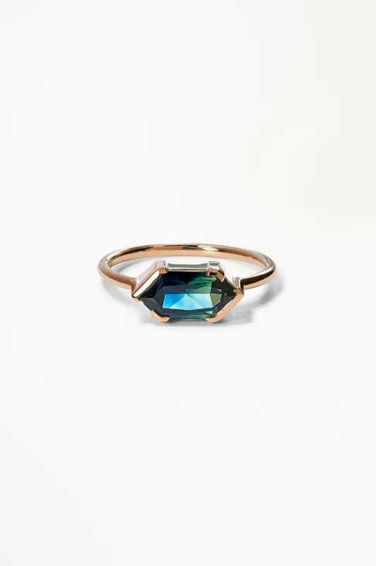 One of a Kind Hexagon Cut Sapphire Solitaire Ring No. 1 made by WWAKE