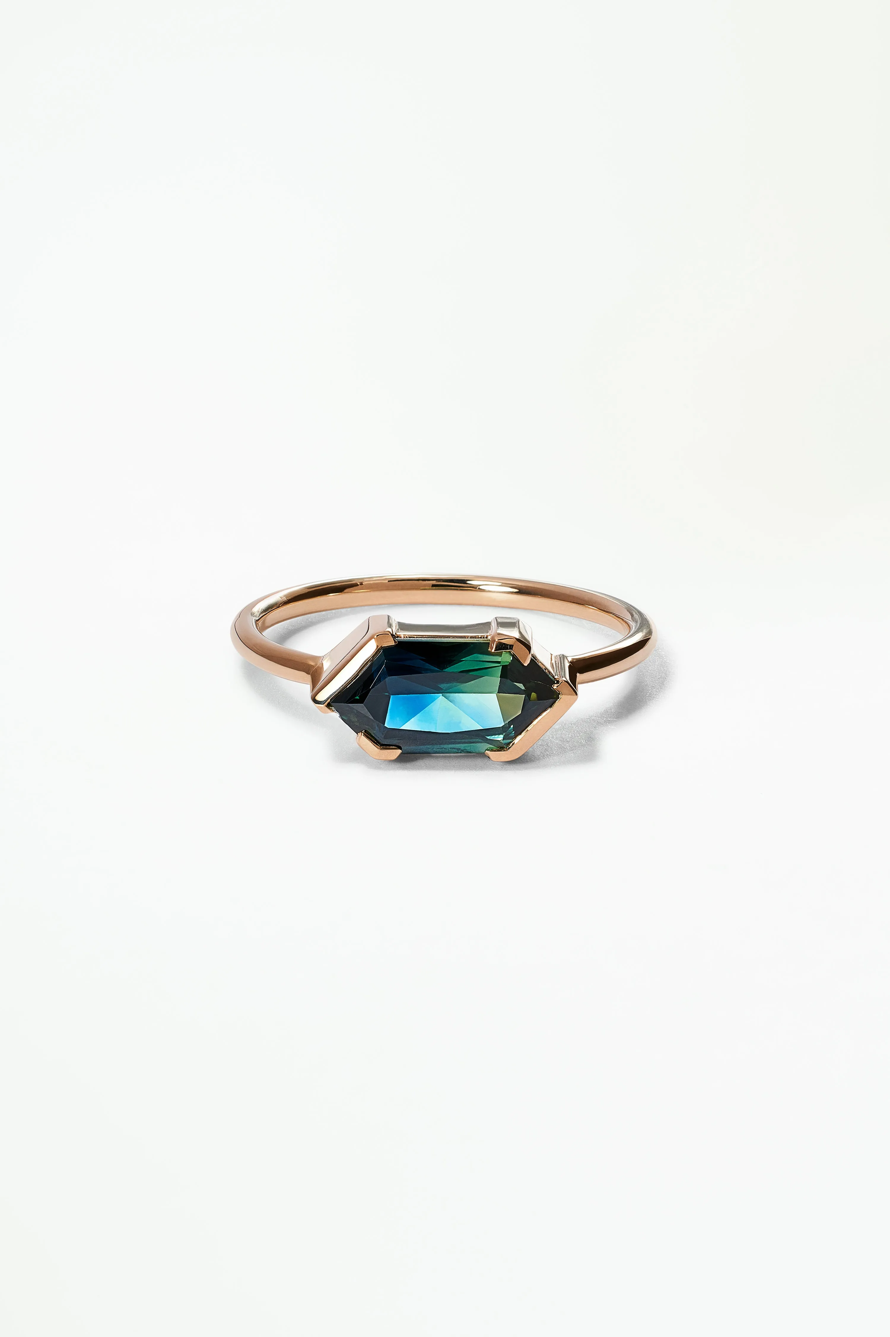 One of a Kind Hexagon Cut Sapphire Solitaire Ring No. 1 sold by WWAKE