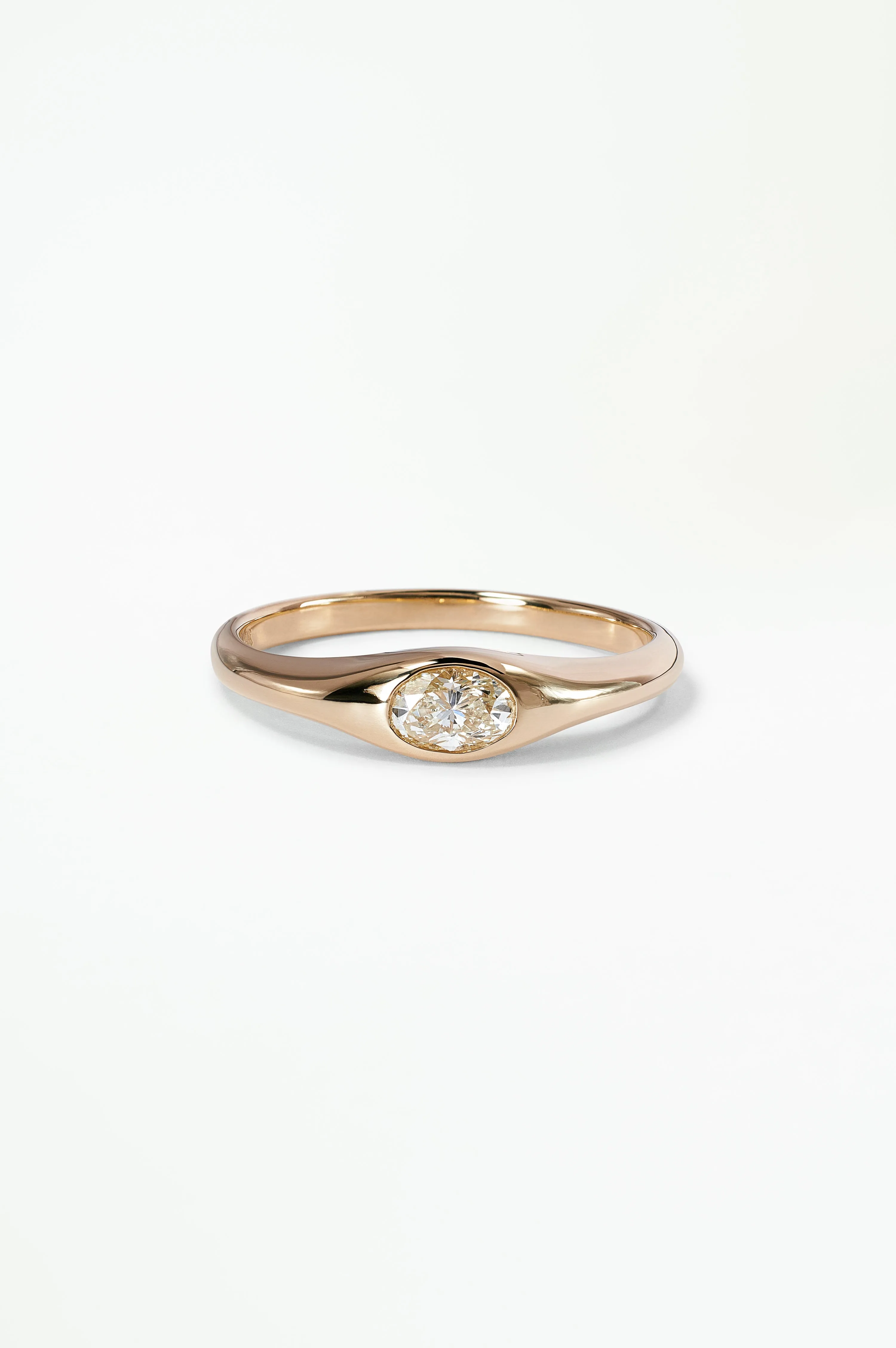 One of a Kind Brilliant Cut Oval Diamond Signet Ring No. 61 sold by WWAKE
