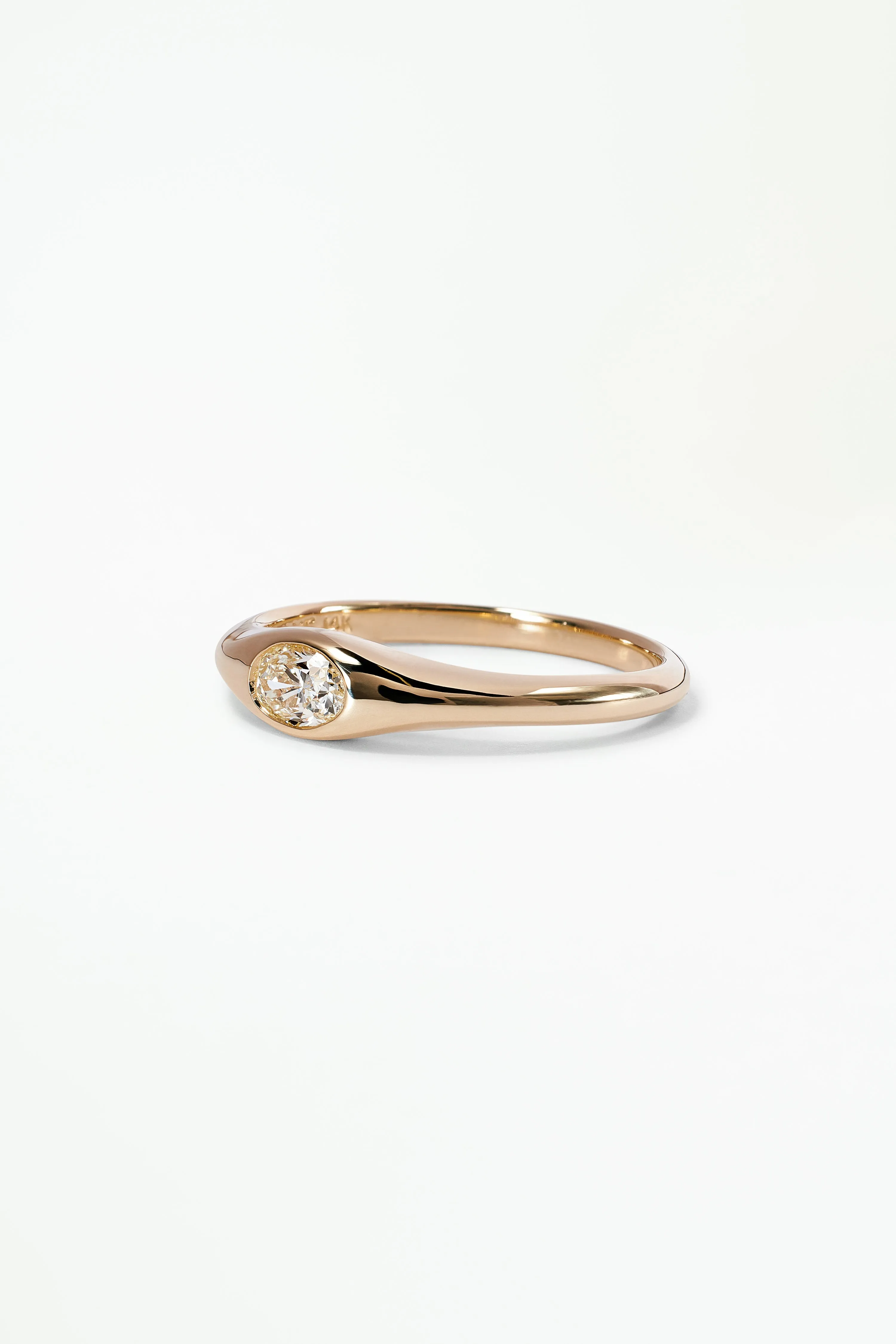 One of a Kind Brilliant Cut Oval Diamond Signet Ring No. 61 sold by WWAKE product image thumbnail 3