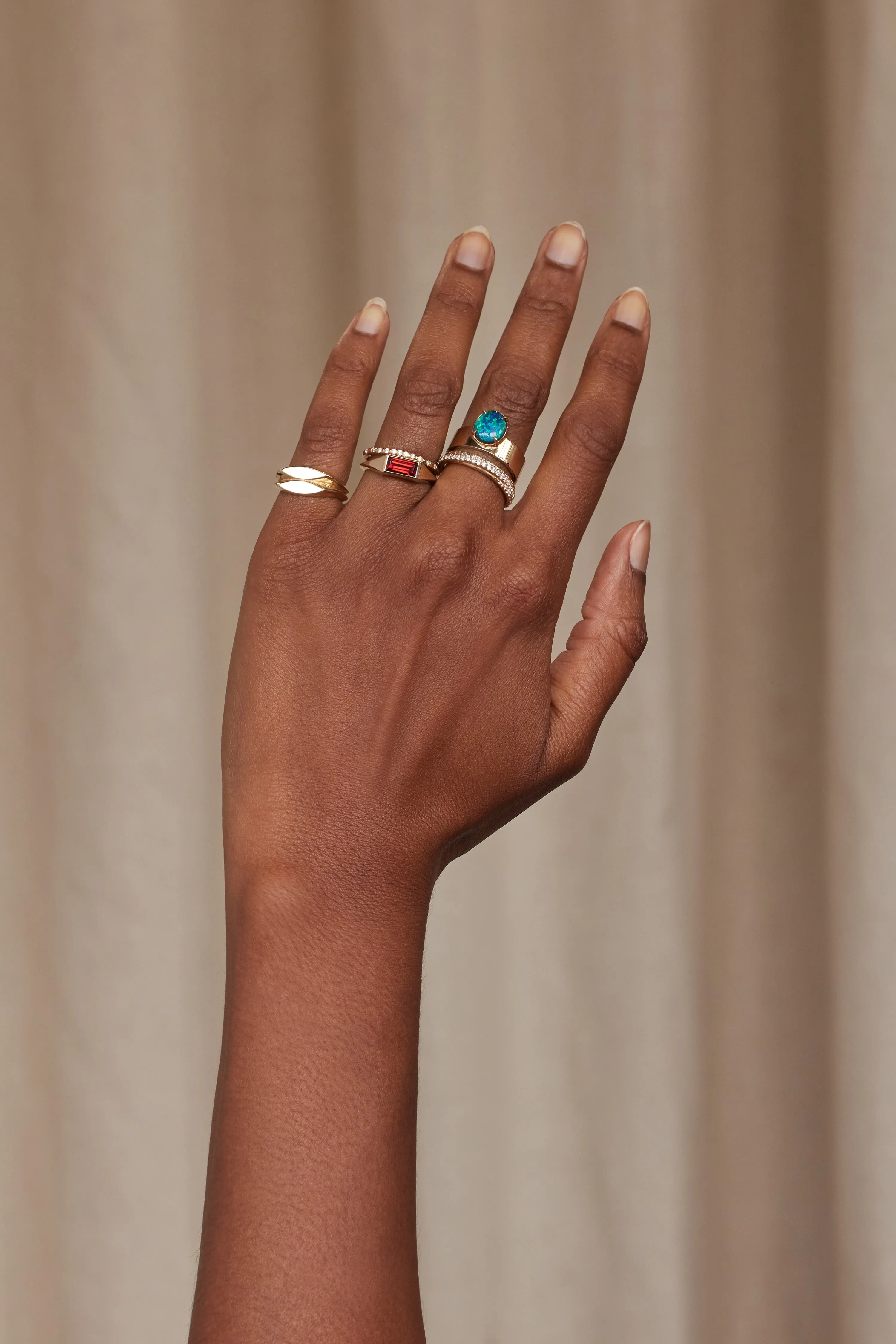 One of a Kind Baguette Cut Garnet Signet Ring No. 55 sold by WWAKE product image thumbnail 4