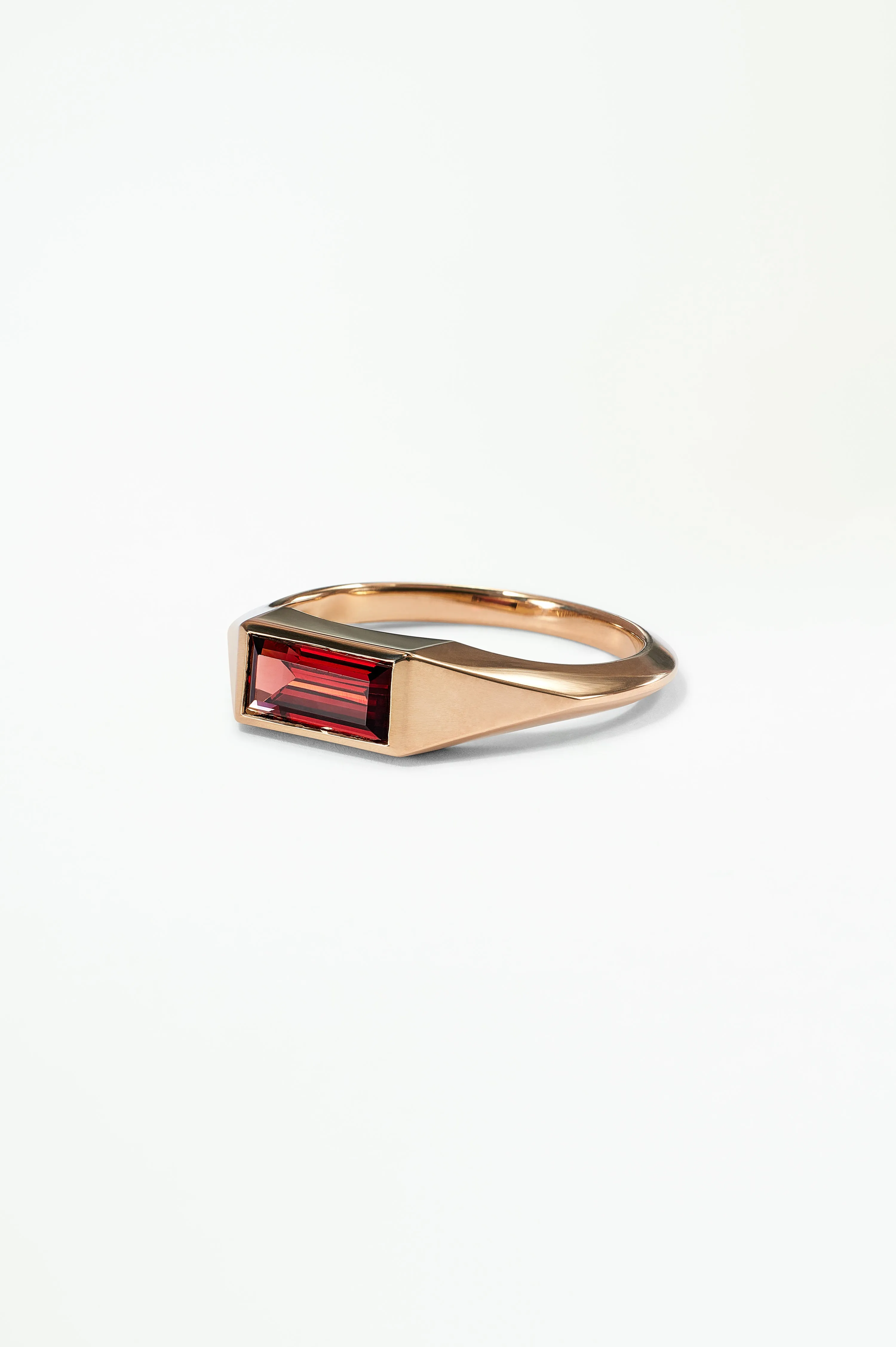 One of a Kind Baguette Cut Garnet Signet Ring No. 55 sold by WWAKE product image thumbnail 3