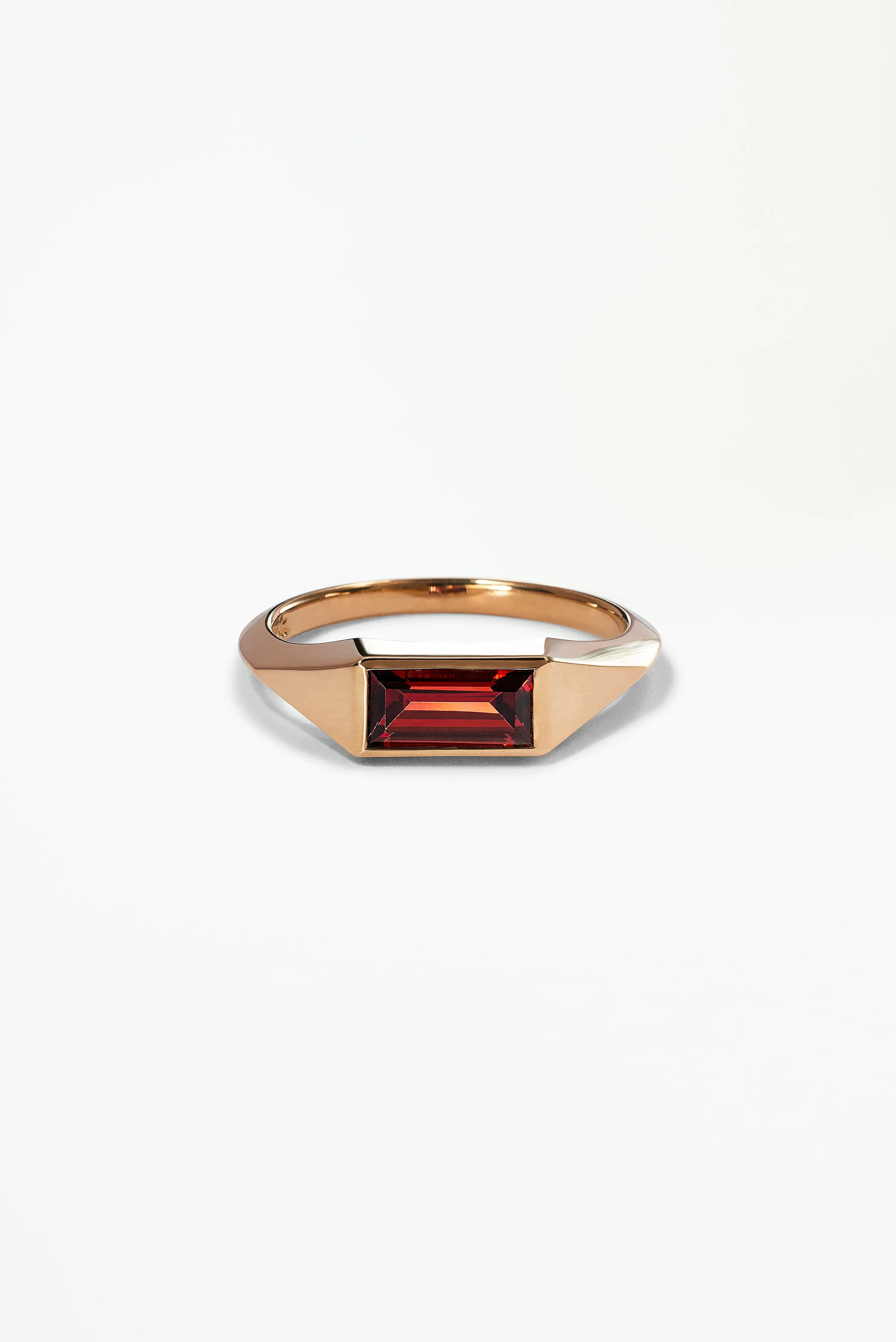 One of a Kind Baguette Cut Garnet Signet Ring No. 55 sold by WWAKE