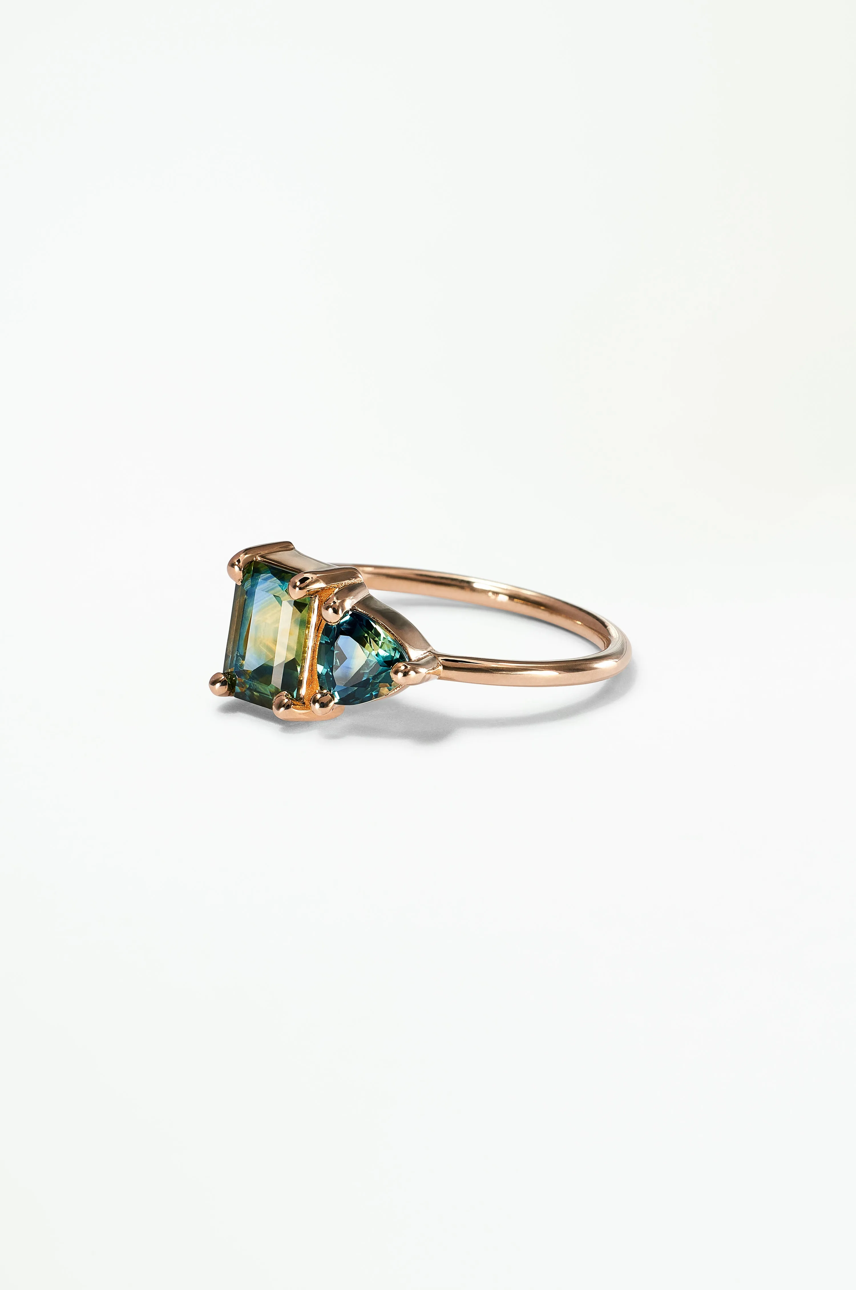 One of a Kind Emerald and Trillion Cut Sapphire Mosaic Ring No. 42 sold by WWAKE product image thumbnail 3