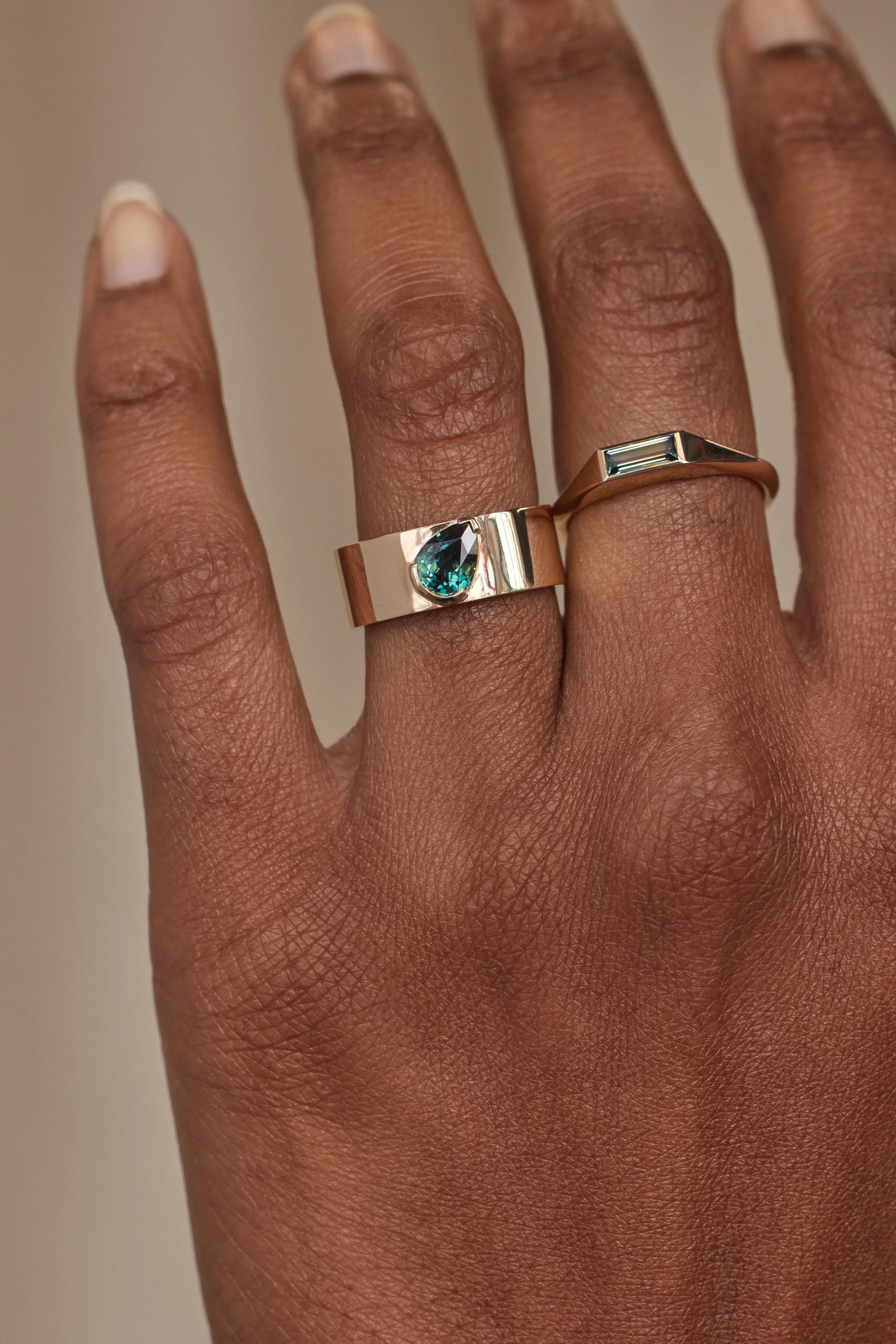 One of a Kind Brilliant Cut Sapphire Pear Menhir Ring No. 18 sold by WWAKE product image thumbnail 2