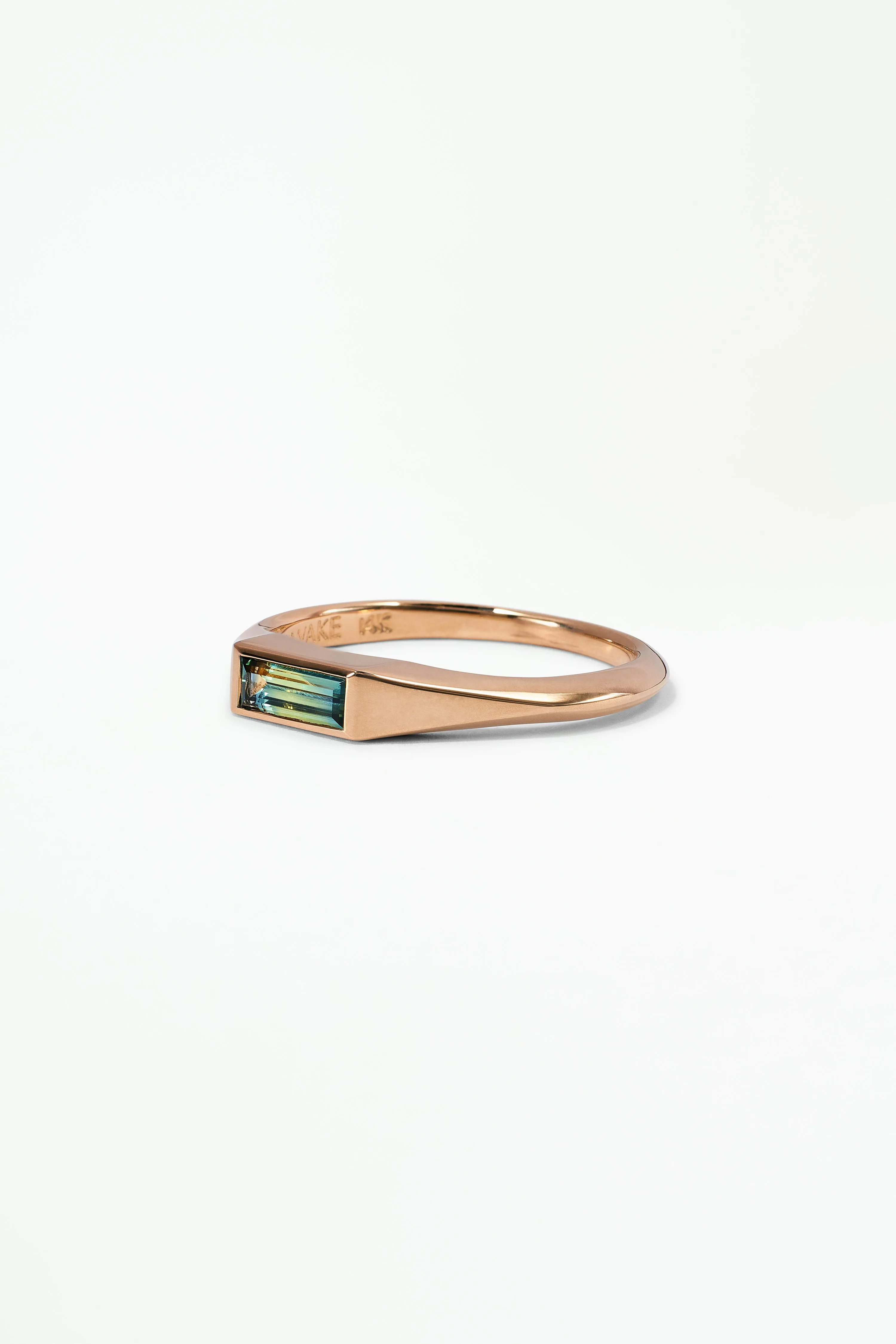 One of a Kind Baguette Cut Sapphire Signet Ring No. 57 sold by WWAKE product image thumbnail 3