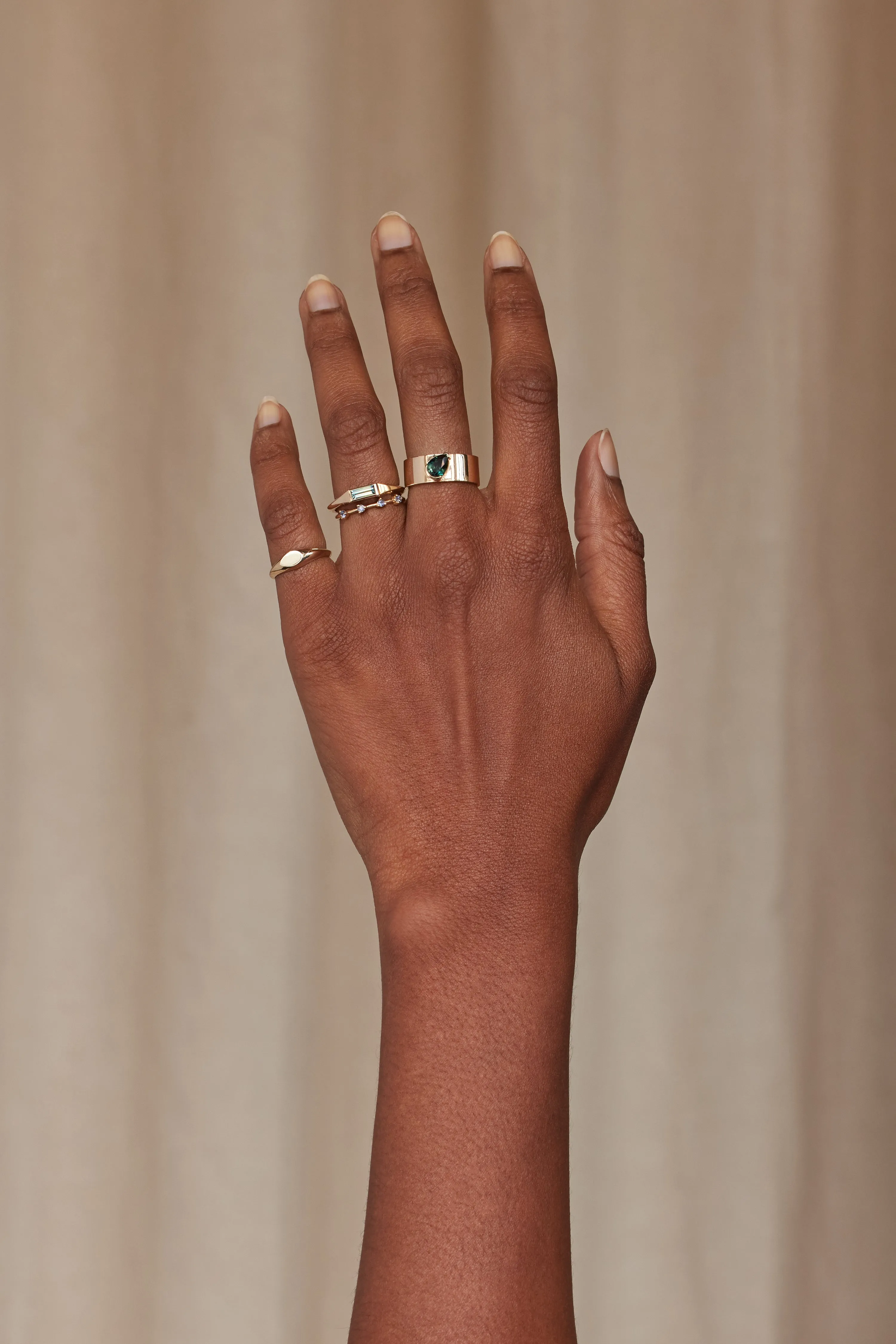 One of a Kind Baguette Cut Sapphire Signet Ring No. 57 sold by WWAKE product image thumbnail 4