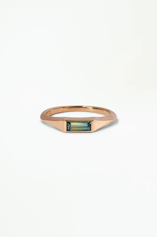 One of a Kind Baguette Cut Sapphire Signet Ring No. 57 made by WWAKE