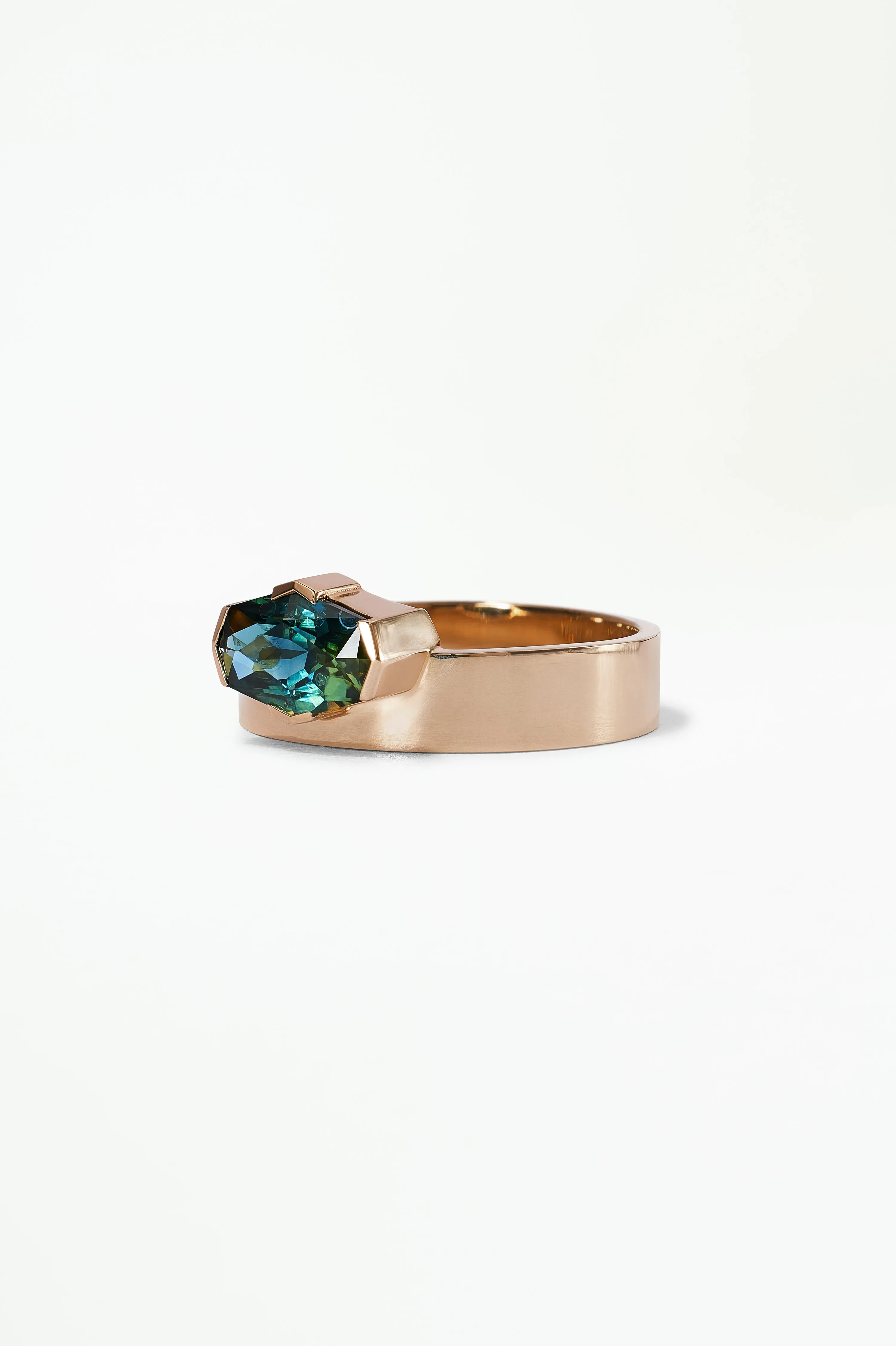 One of a Kind Elongated Octagon Cut Sapphire Monolith Ring No. 23 sold by WWAKE product image thumbnail 3