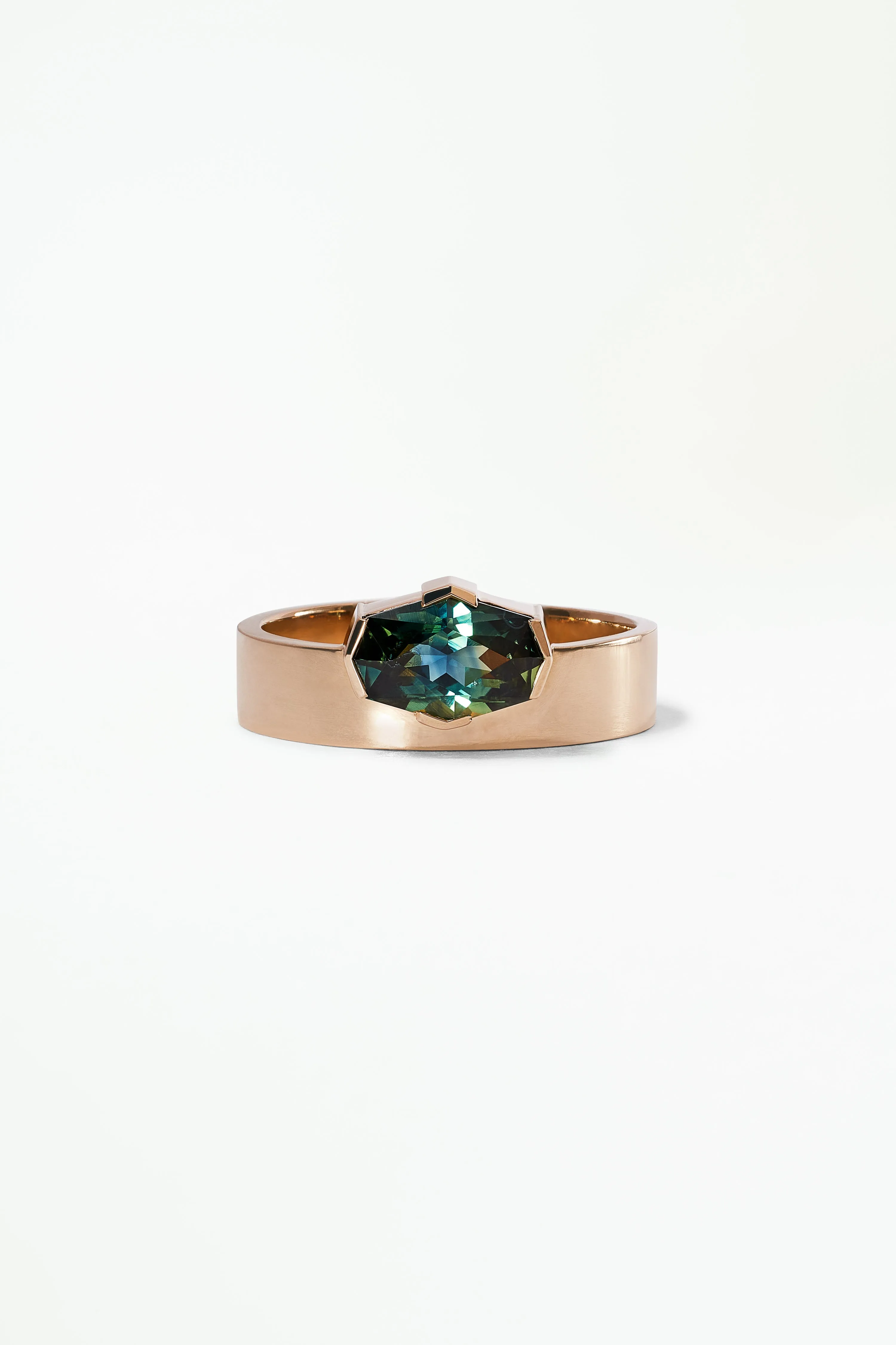 One of a Kind Elongated Octagon Cut Sapphire Monolith Ring No. 23 sold by WWAKE