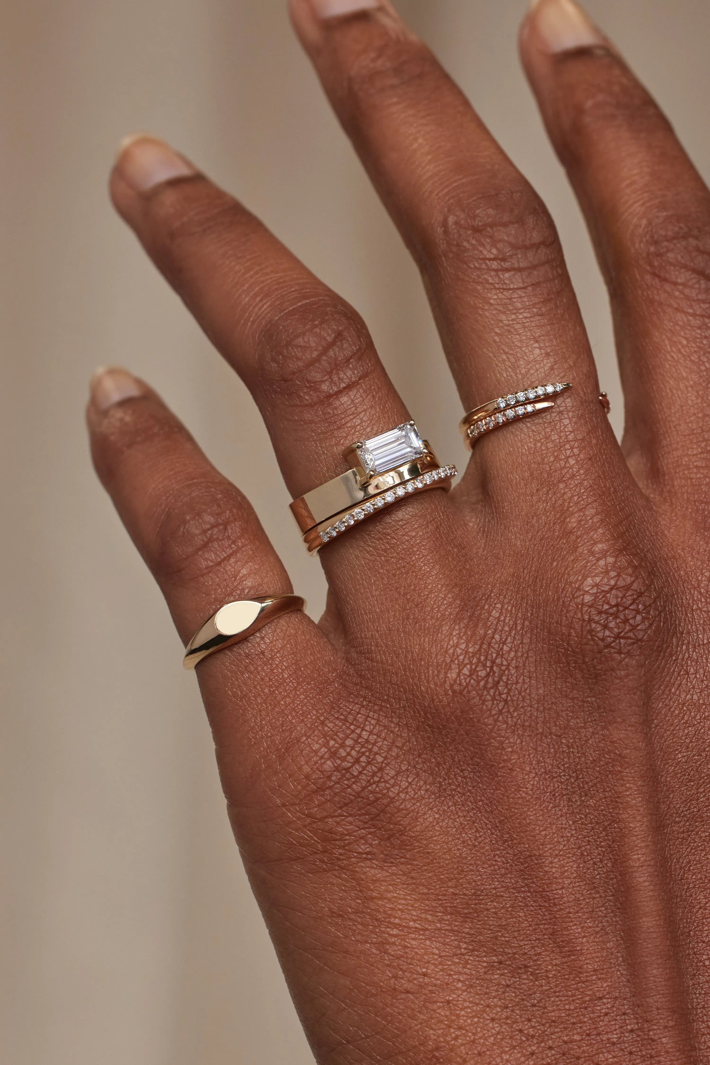 One of a Kind Emerald Cut Diamond Monolith Ring No. 24 sold by WWAKE product image thumbnail 2