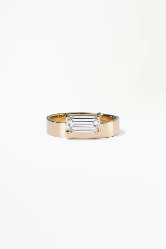 One of a Kind Emerald Cut Diamond Monolith Ring No. 24 made by WWAKE